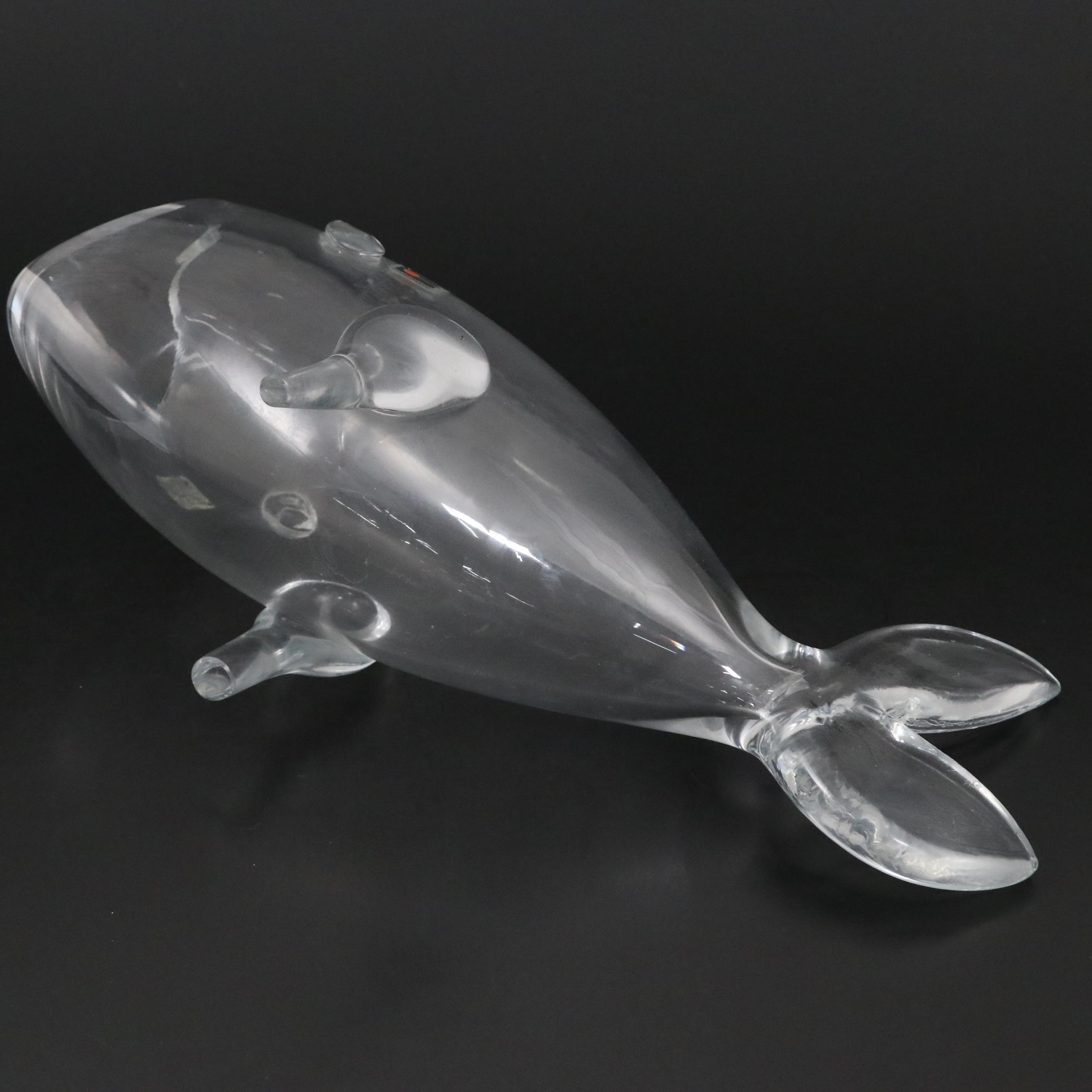 Blenko Handmade Glass Figural Fish Vase, Mid-20th Century