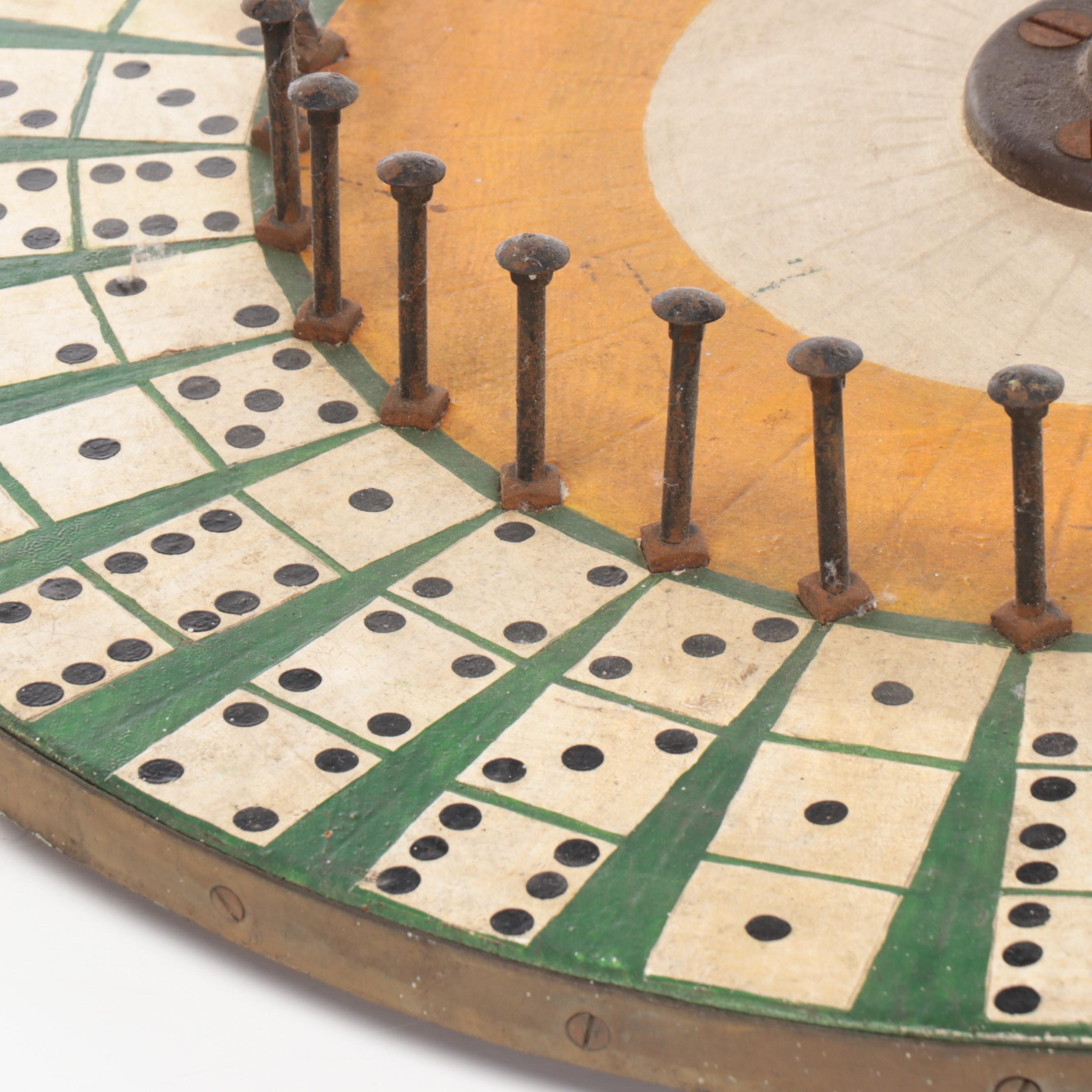 Vintage Hand-Painted Dice Gaming Wheel