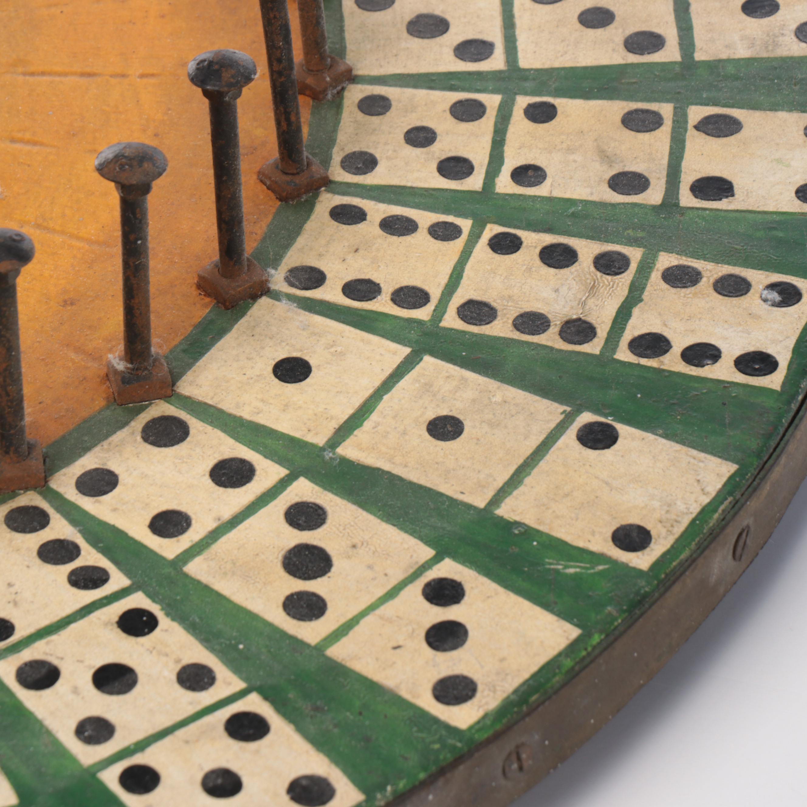 Vintage Hand-Painted Dice Gaming Wheel