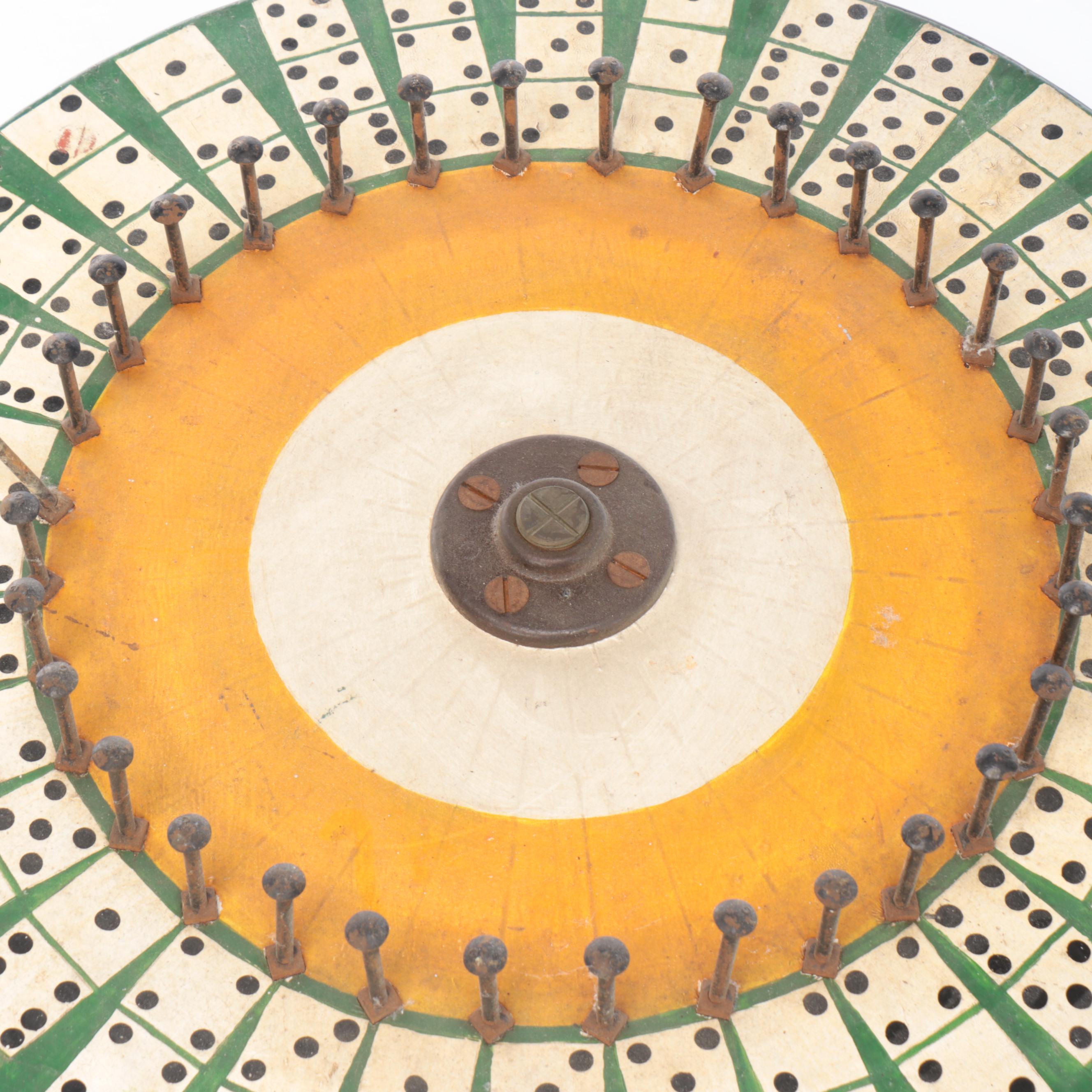 Vintage Hand-Painted Dice Gaming Wheel