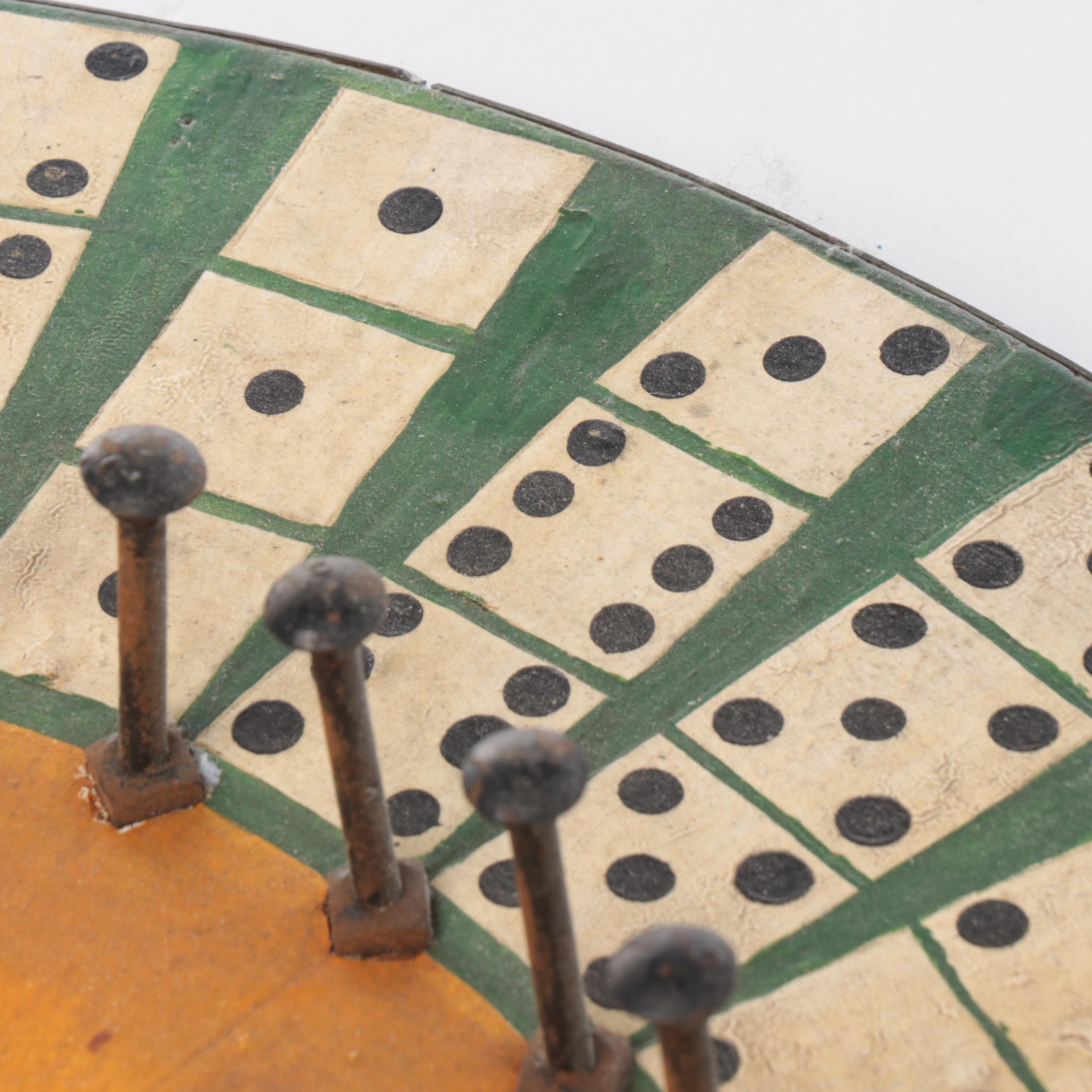 Vintage Hand-Painted Dice Gaming Wheel