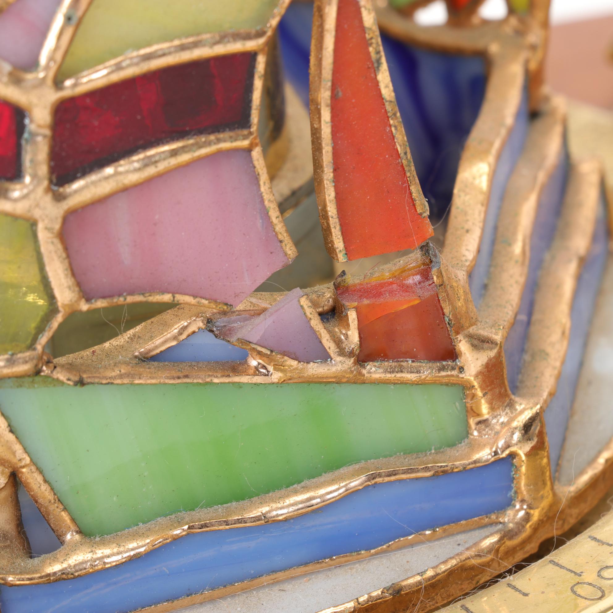 Stained Glass Lighthouse Music Box and Kaleidoscope with Suncatcher