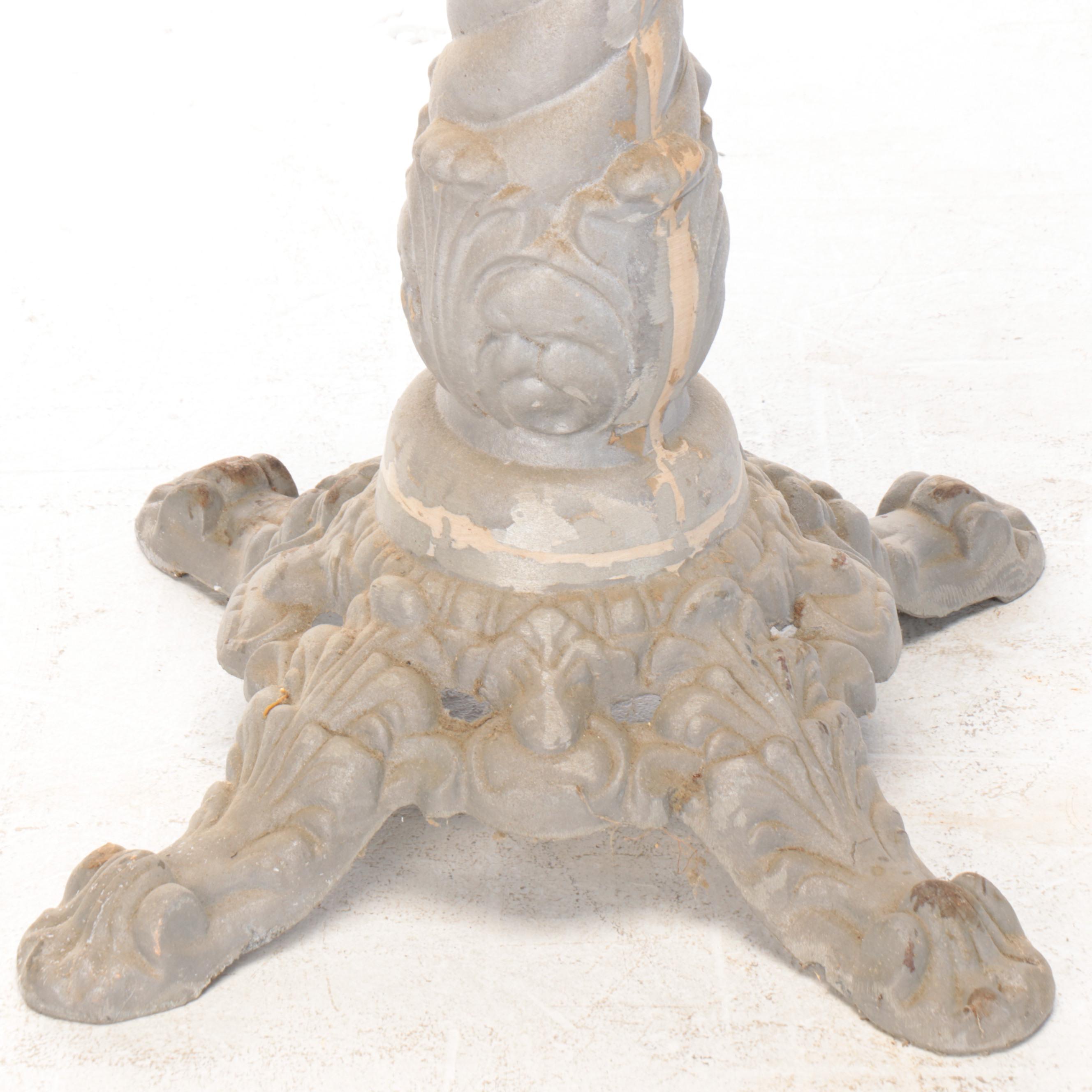 Rococo Style Cast Metal Pedestal Table Base
