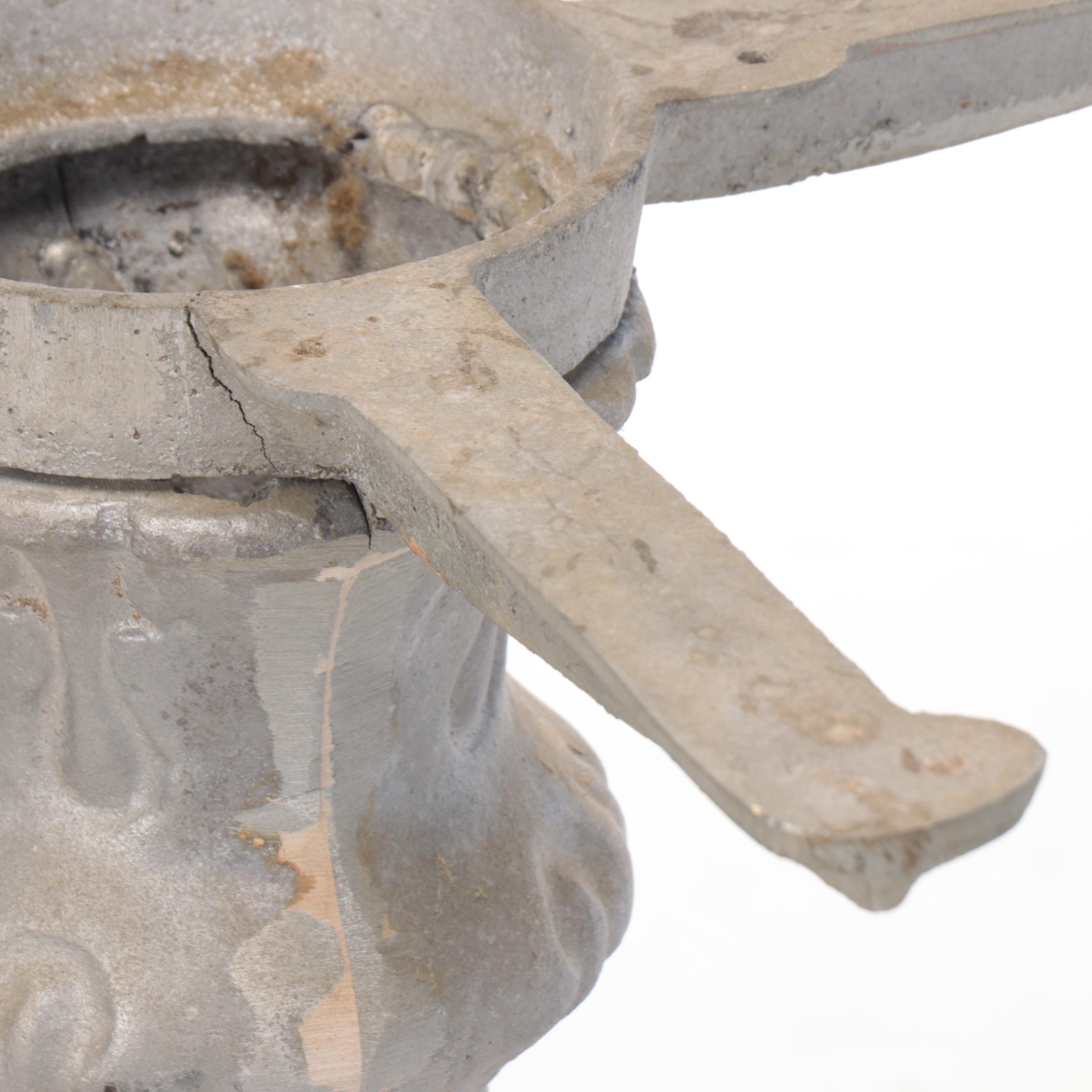 Rococo Style Cast Metal Pedestal Table Base