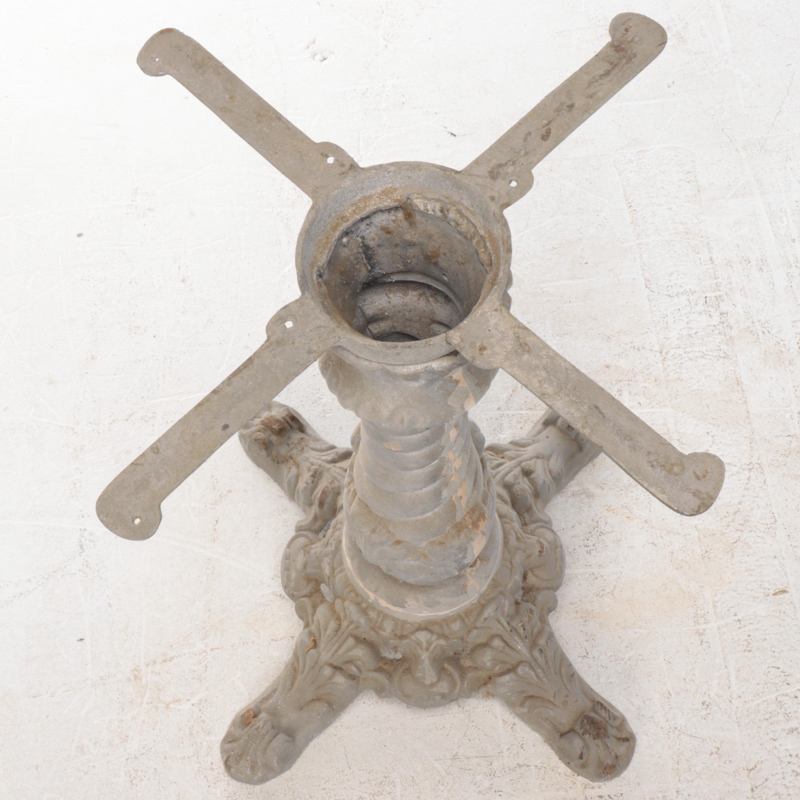 Rococo Style Cast Metal Pedestal Table Base