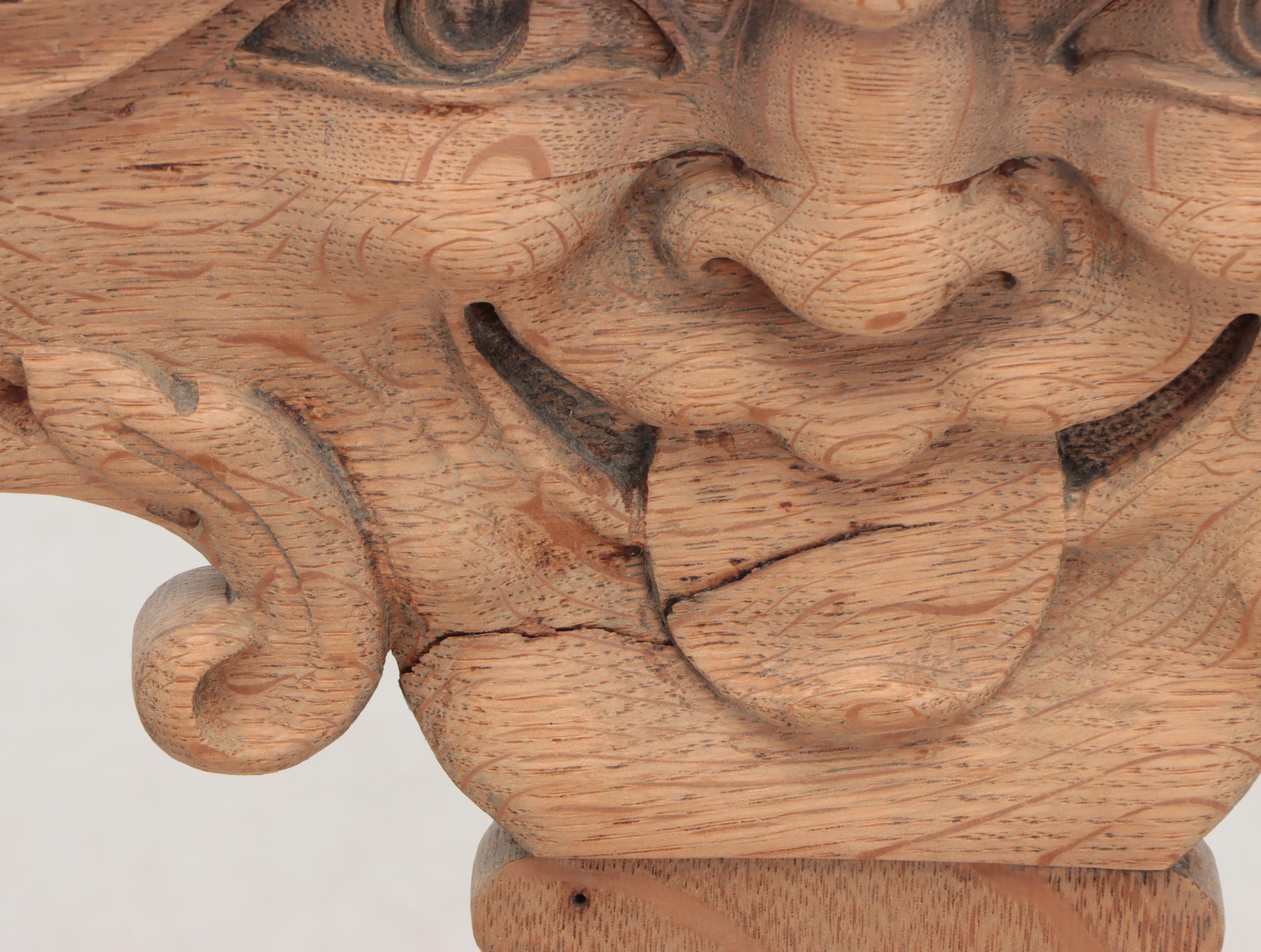 Renaissance Revival Style Carved Oak Northwind Face Savonarola Chair