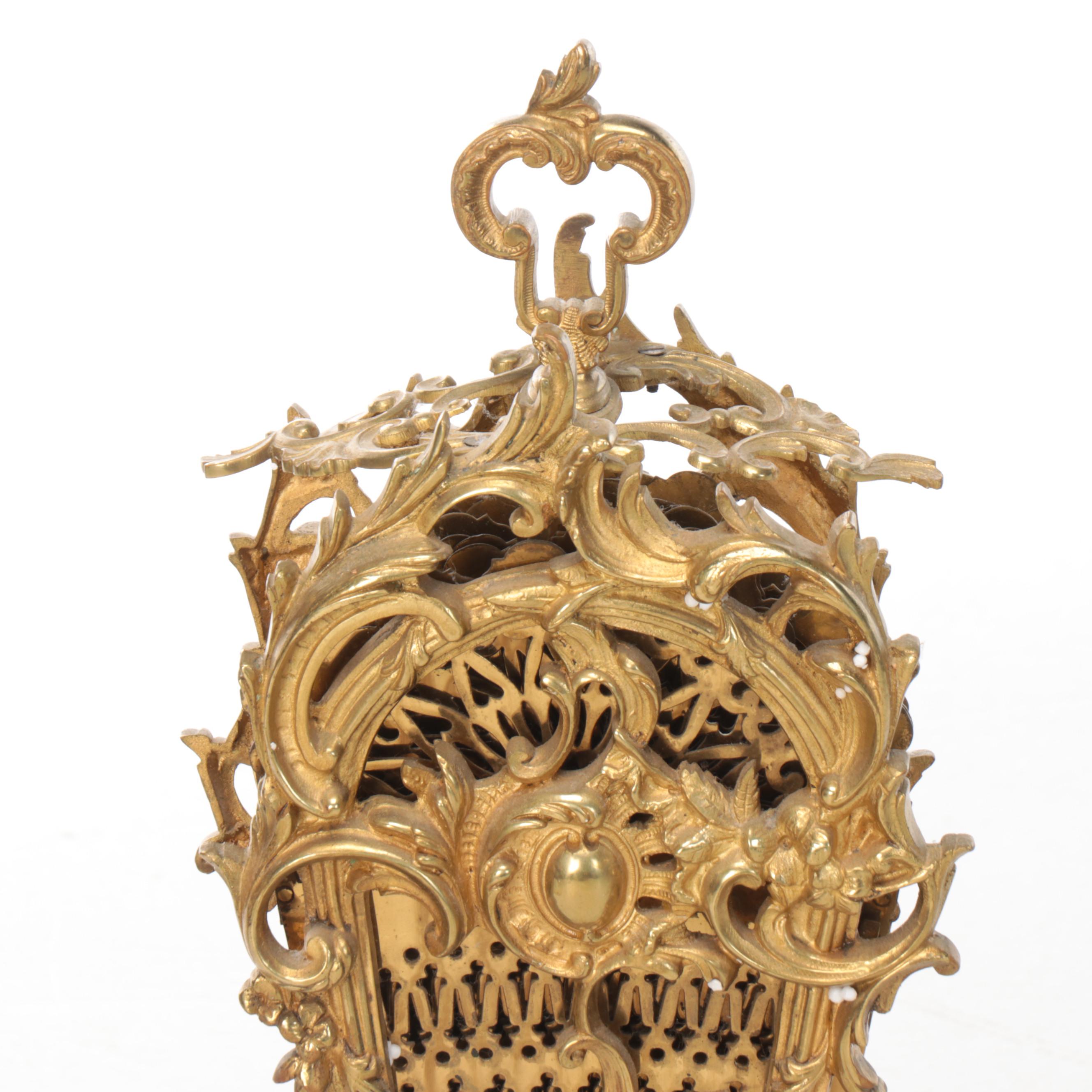 Rococo Brass Peacock Fan Folding Fireplace Screen