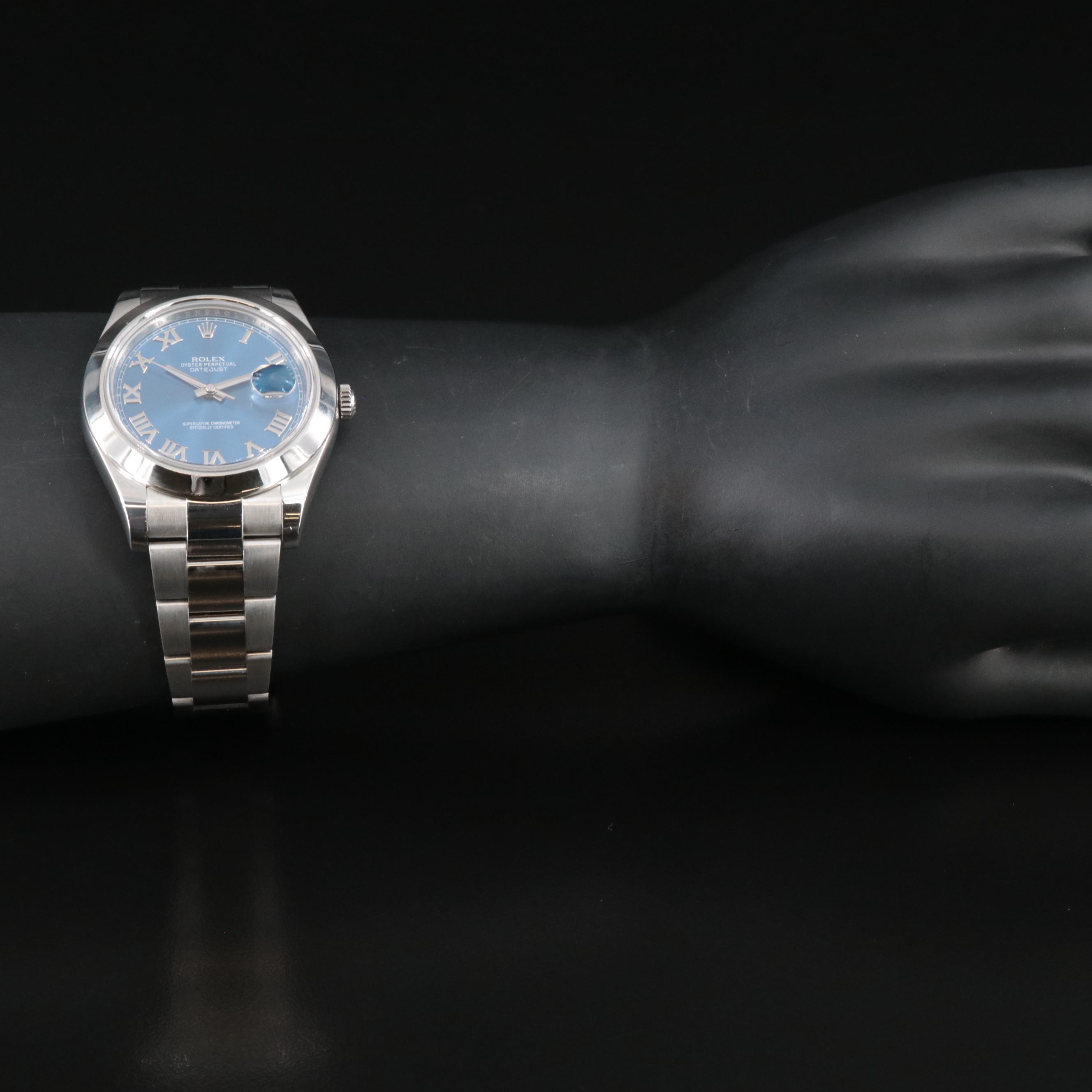 Rolex Datejust II Blue Roman Dial Watch