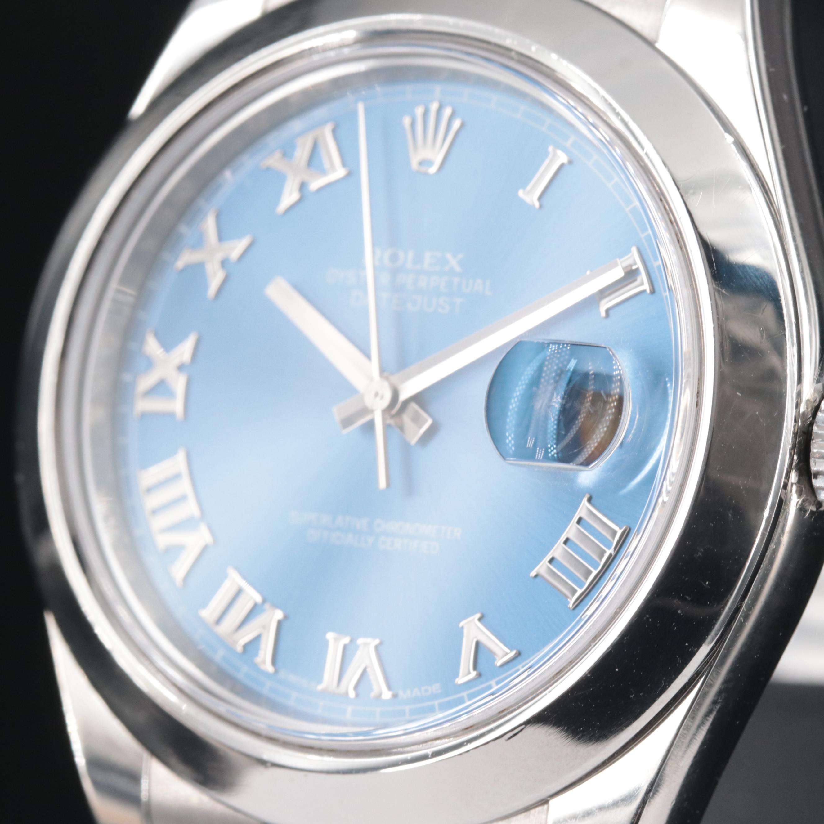 Rolex Datejust II Blue Roman Dial Watch