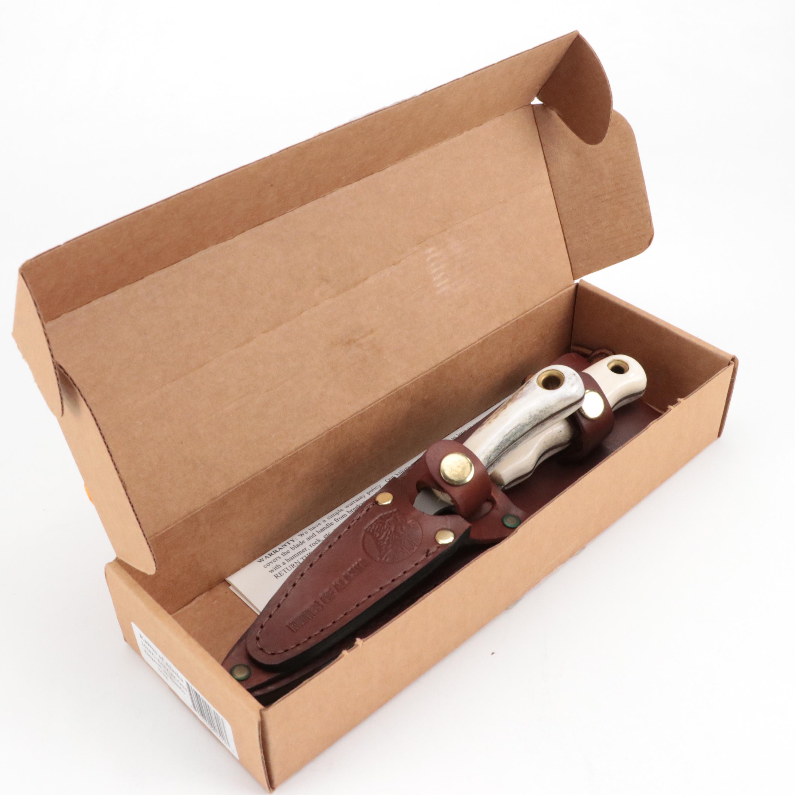 Knives of Alaska "Cub Bear" and "Jaeger Boning Knife" Bone Handled Knife Set