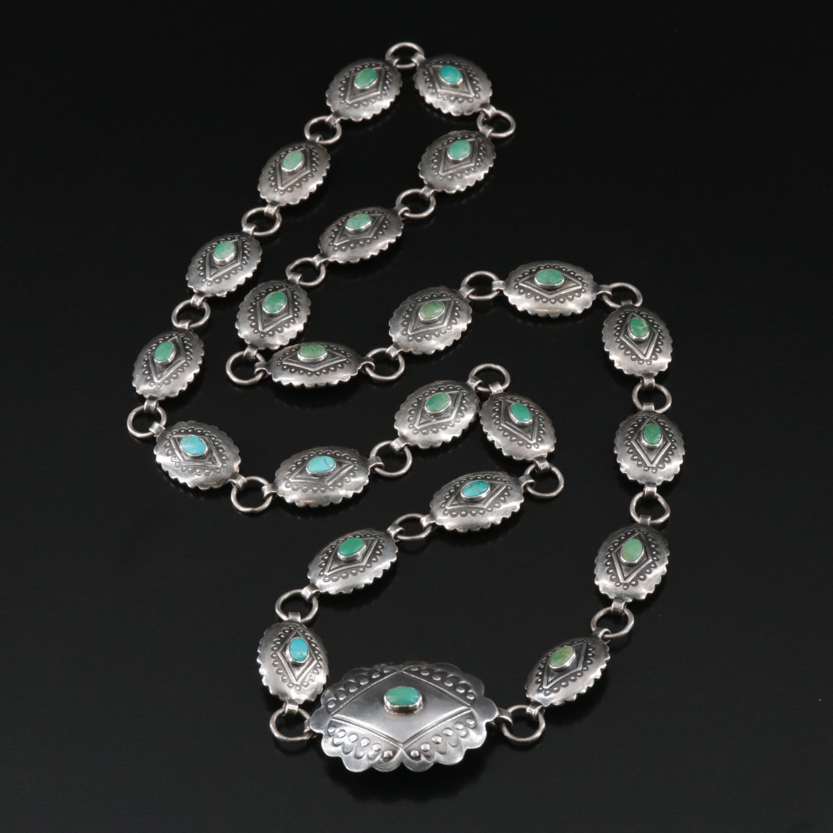 Sterling Silver Turquoise Concho Belt