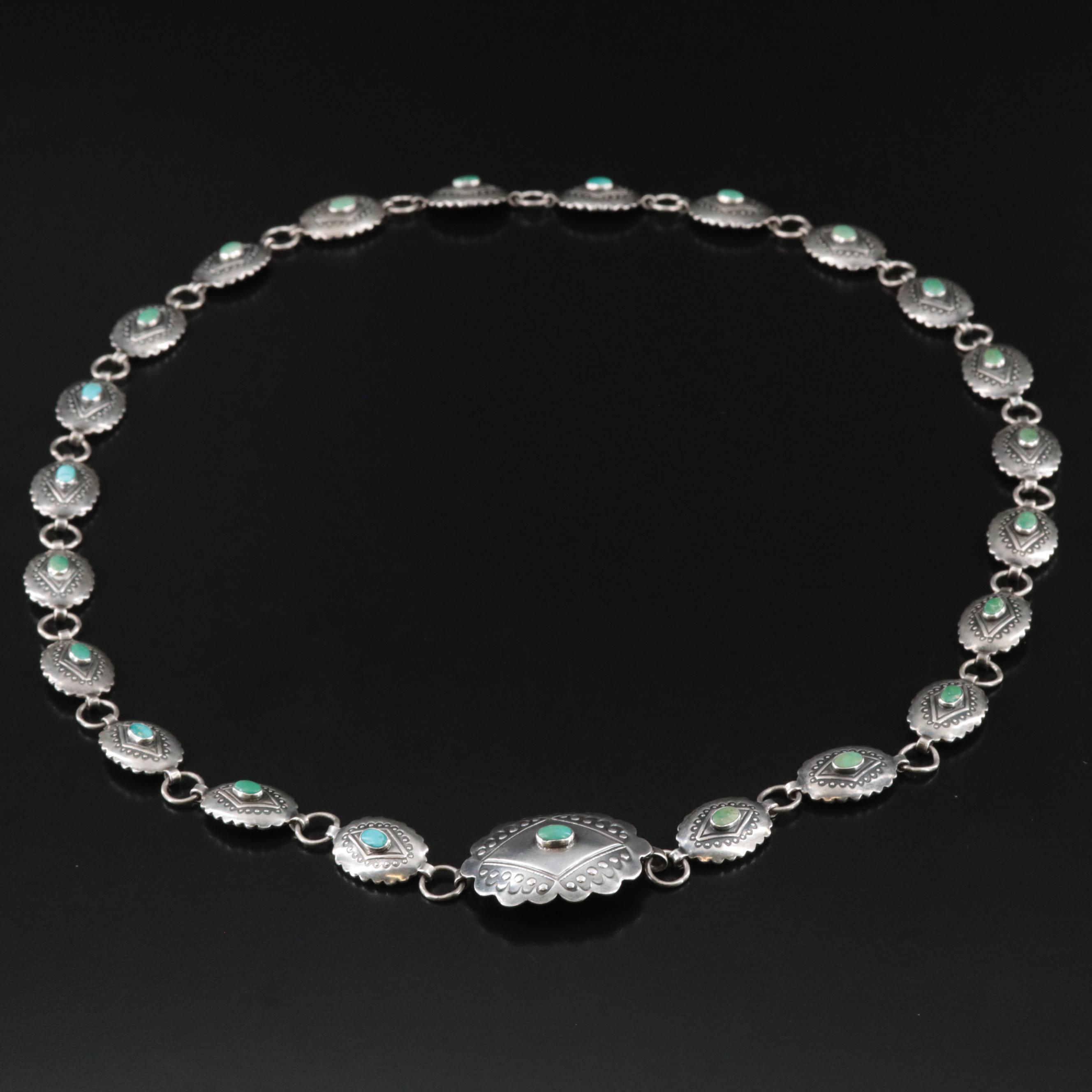 Sterling Silver Turquoise Concho Belt