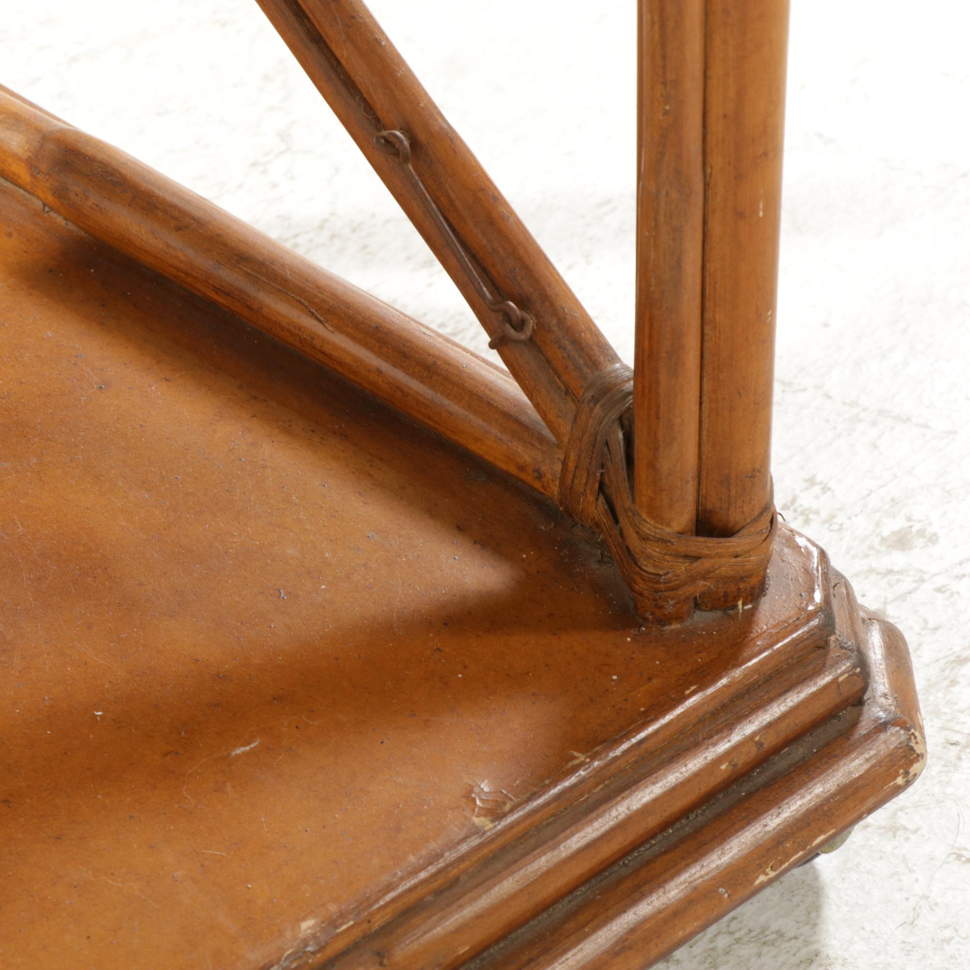 Rattan Rolling Bar Cart, Late 20th Century