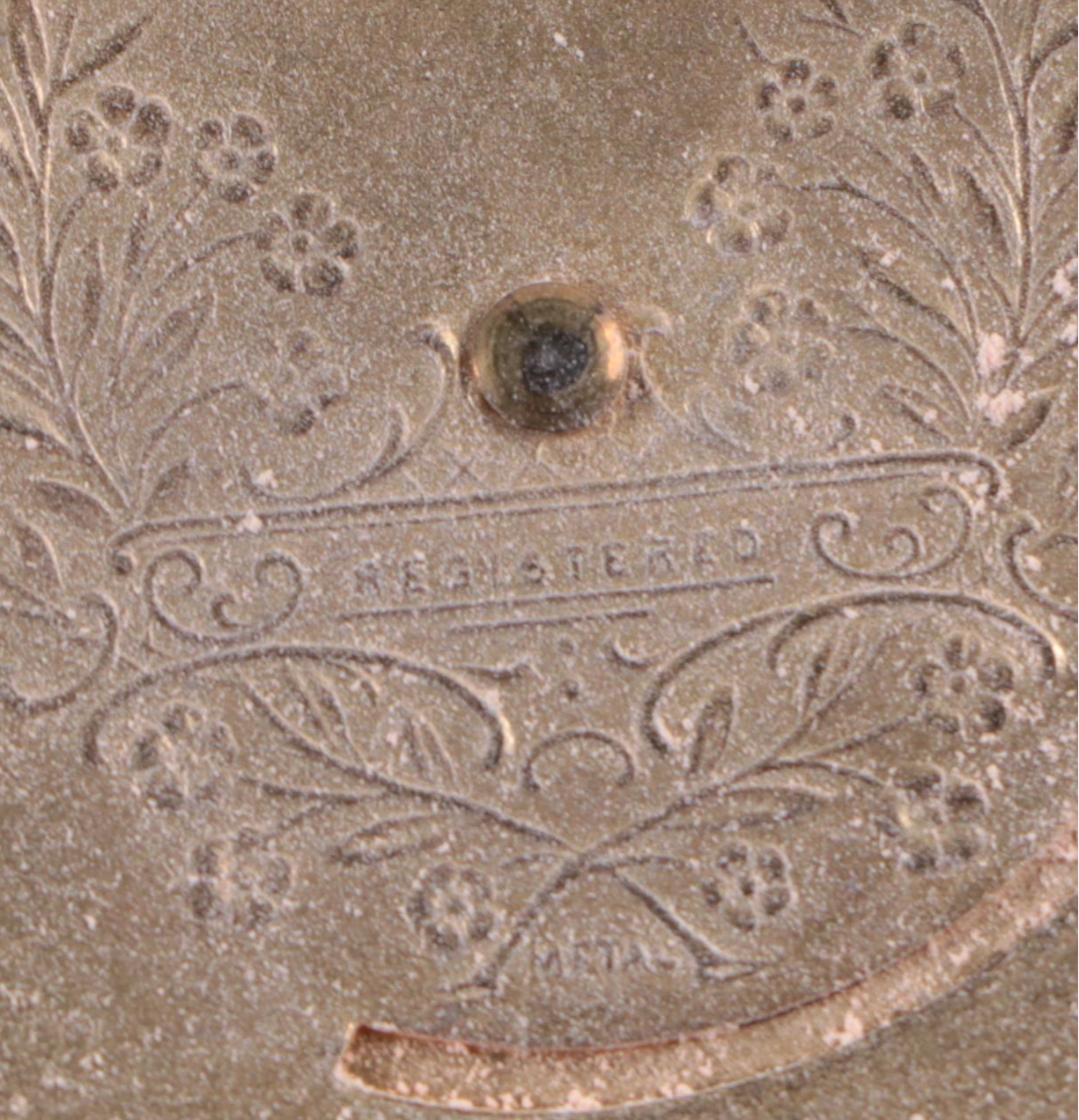 Rococo Style Enameled Metal Compact Mirror