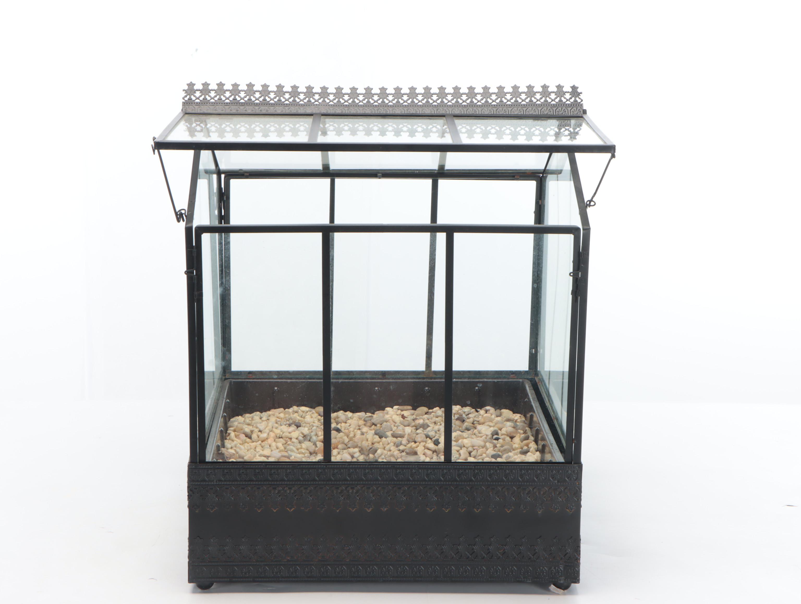 Victorian Style Metal Tabletop Terrarium