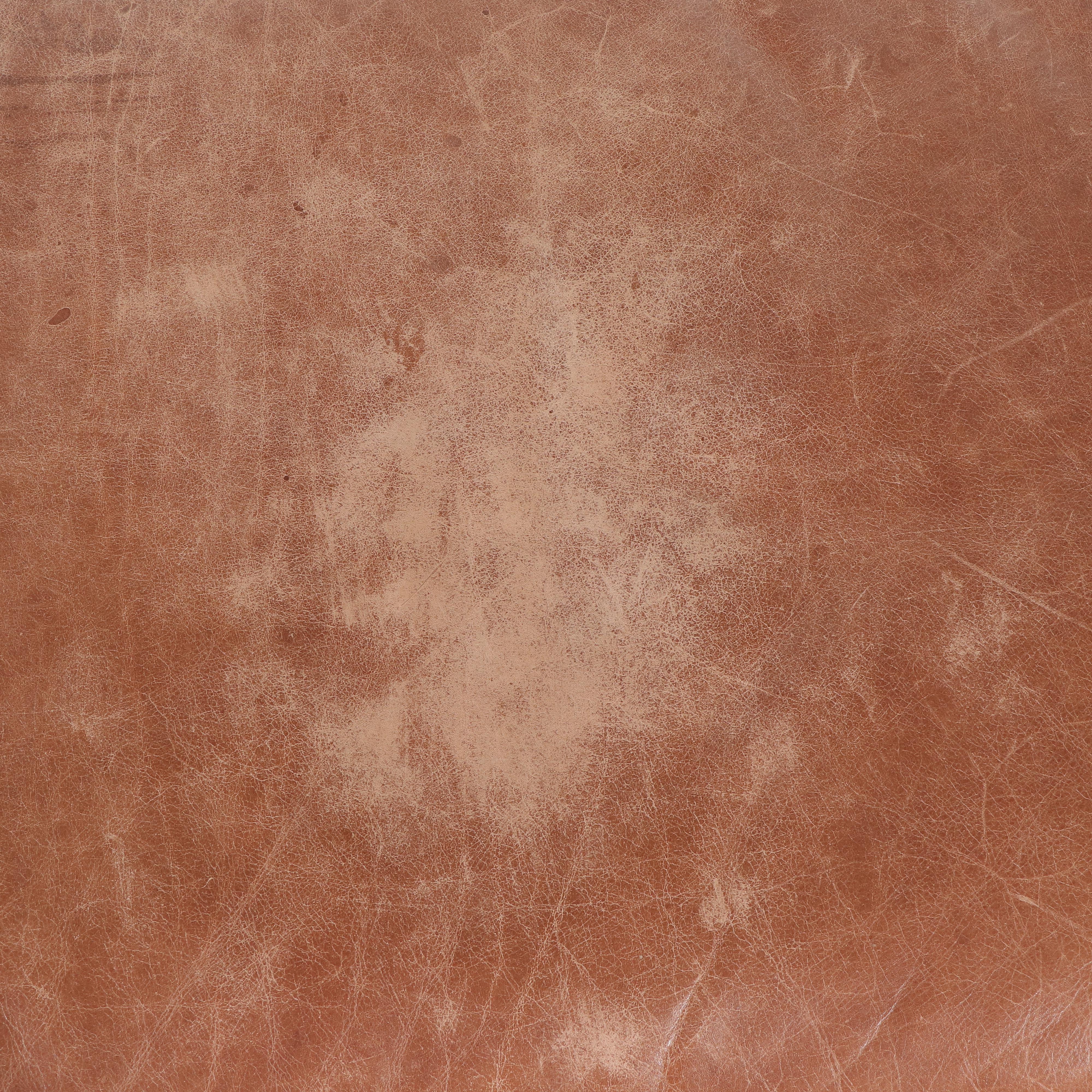 Arhaus Furniture Brown Leather Club Chair with Ottoman