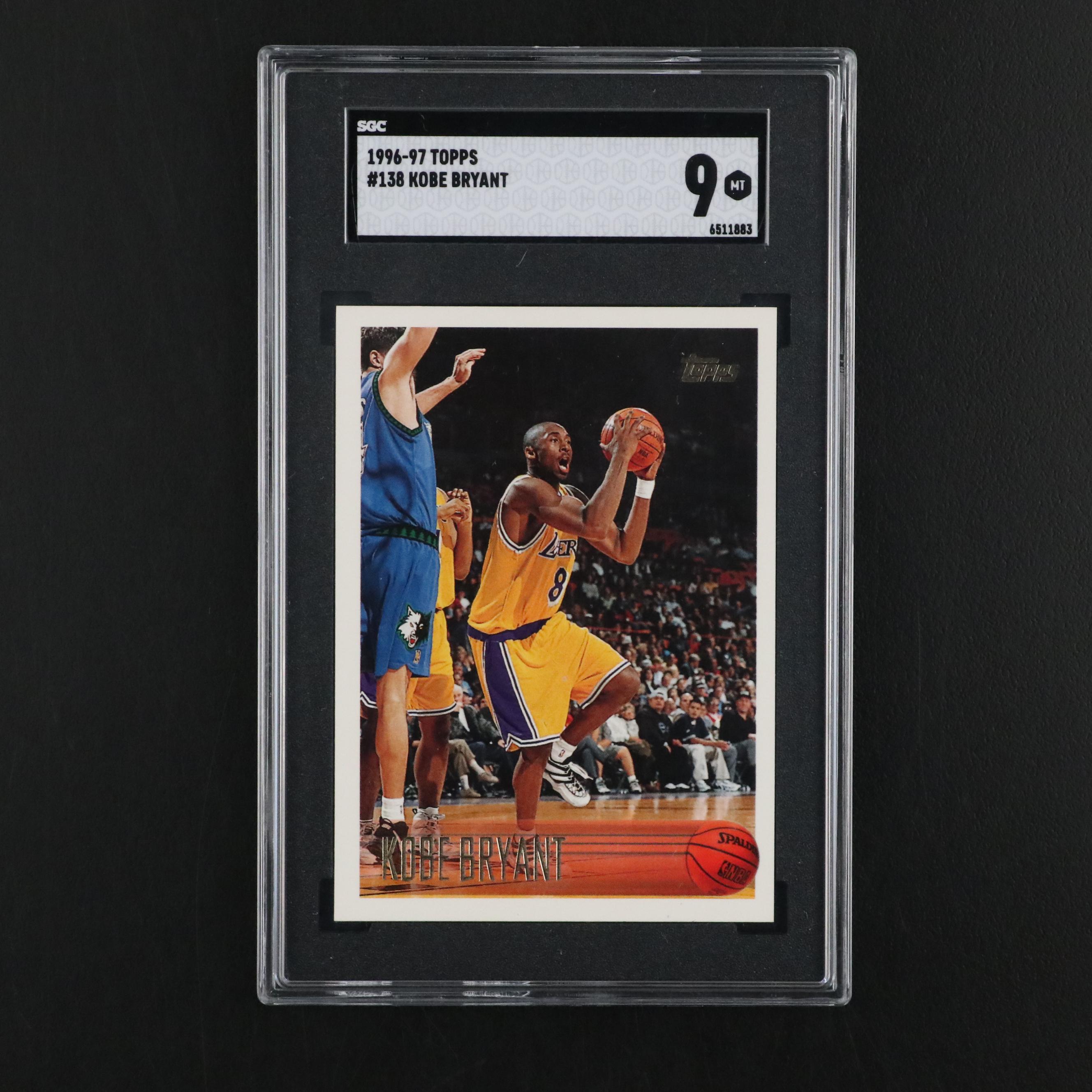 1996–97 Topps Kobe Bryant Rookie Basketball Card #138 Graded SGC 9
