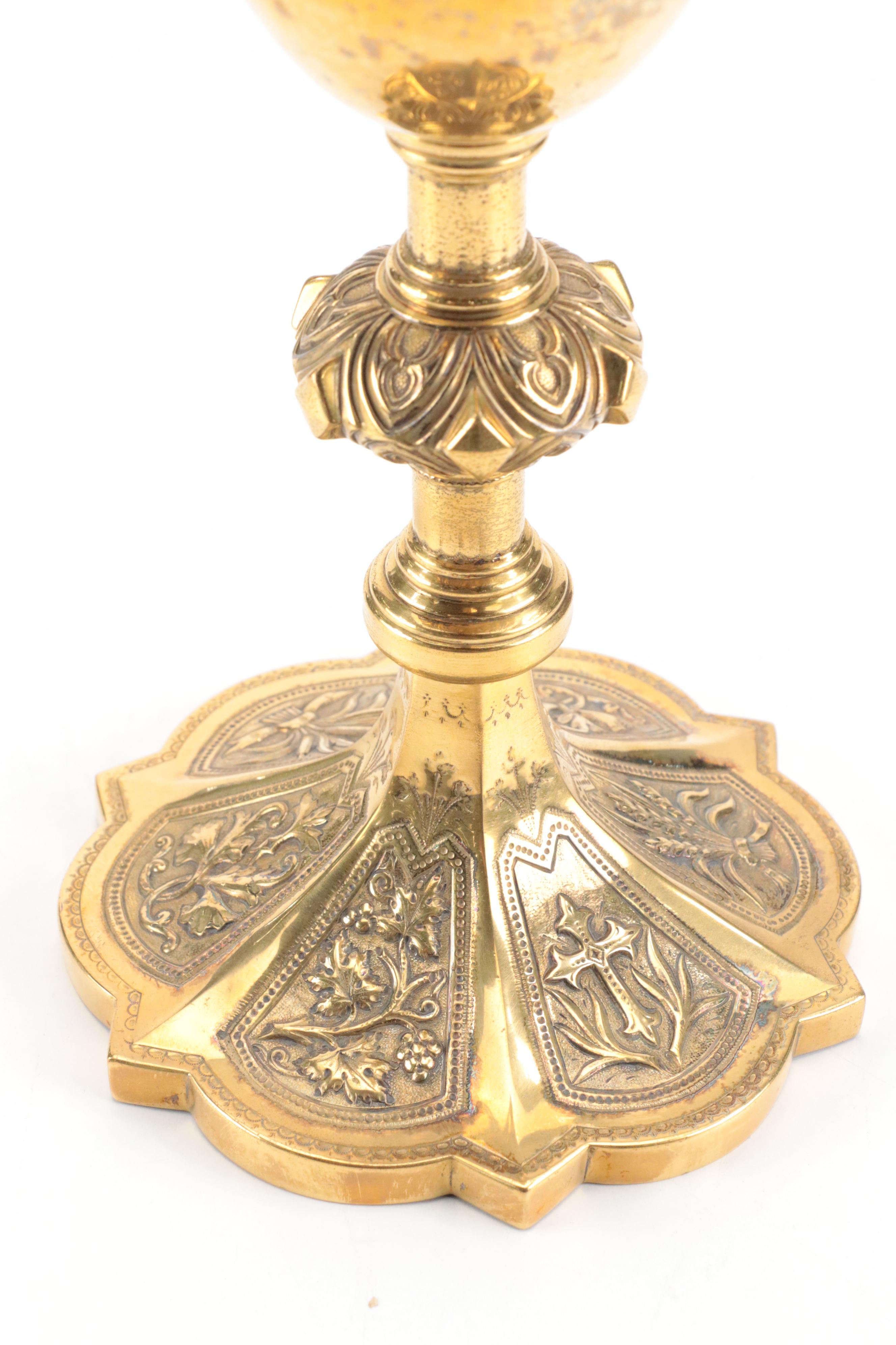 Benziger Bros. Gilt Sterling Silver Communion Chalice, Circa 1900