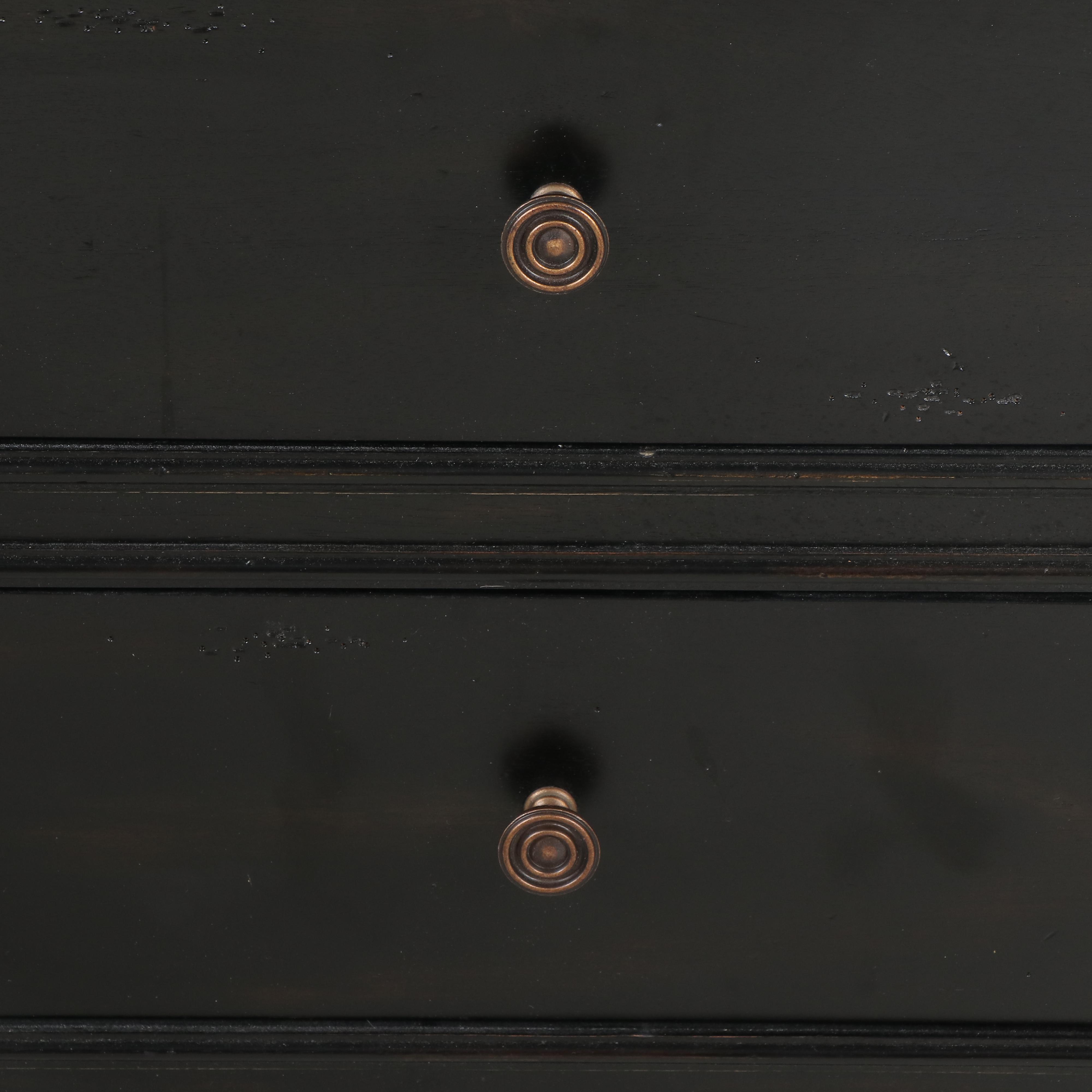 Restoration Hardware "French Empire" Three-Drawer Nightstand in Antique Black