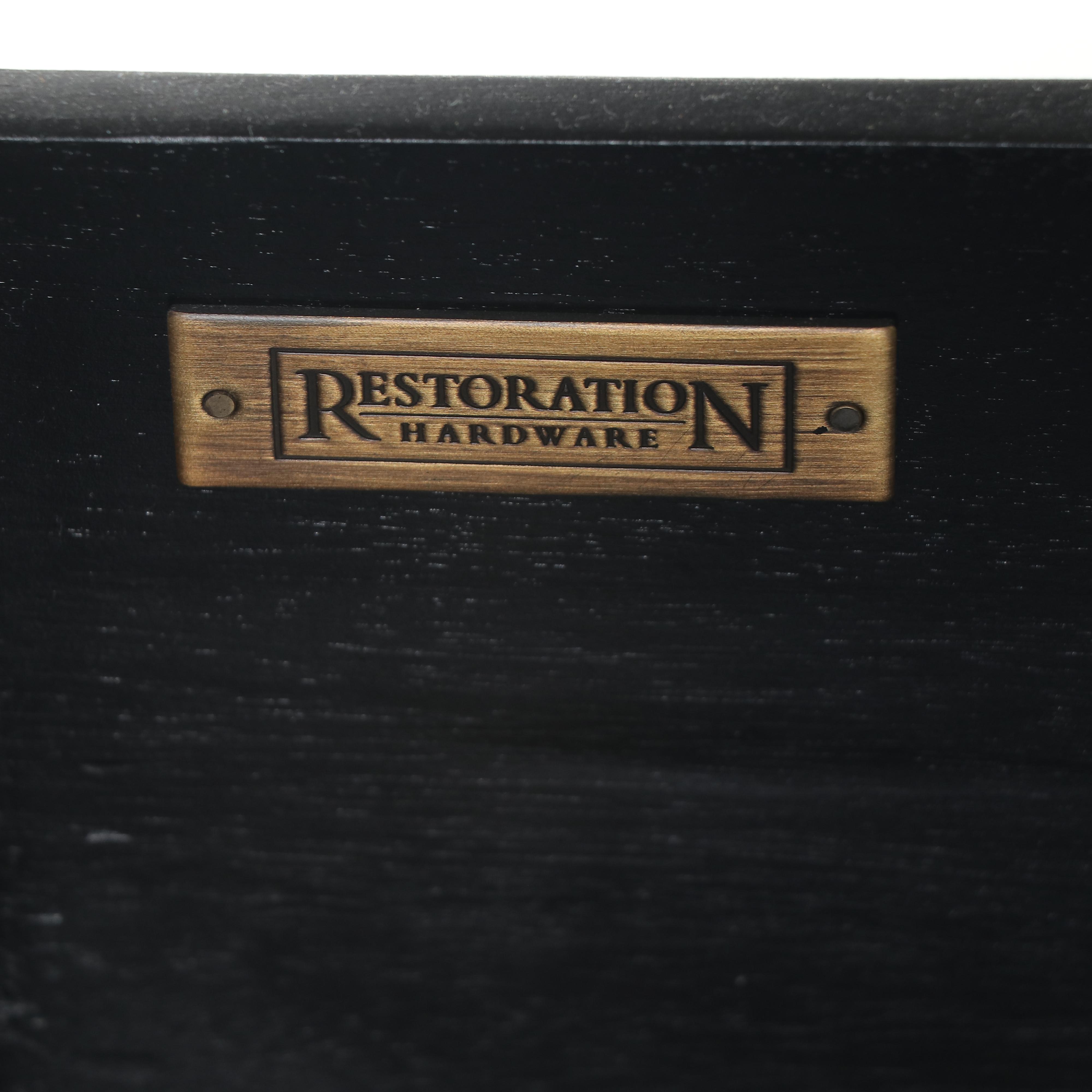 Restoration Hardware "French Empire" Three-Drawer Nightstand in Antique Black