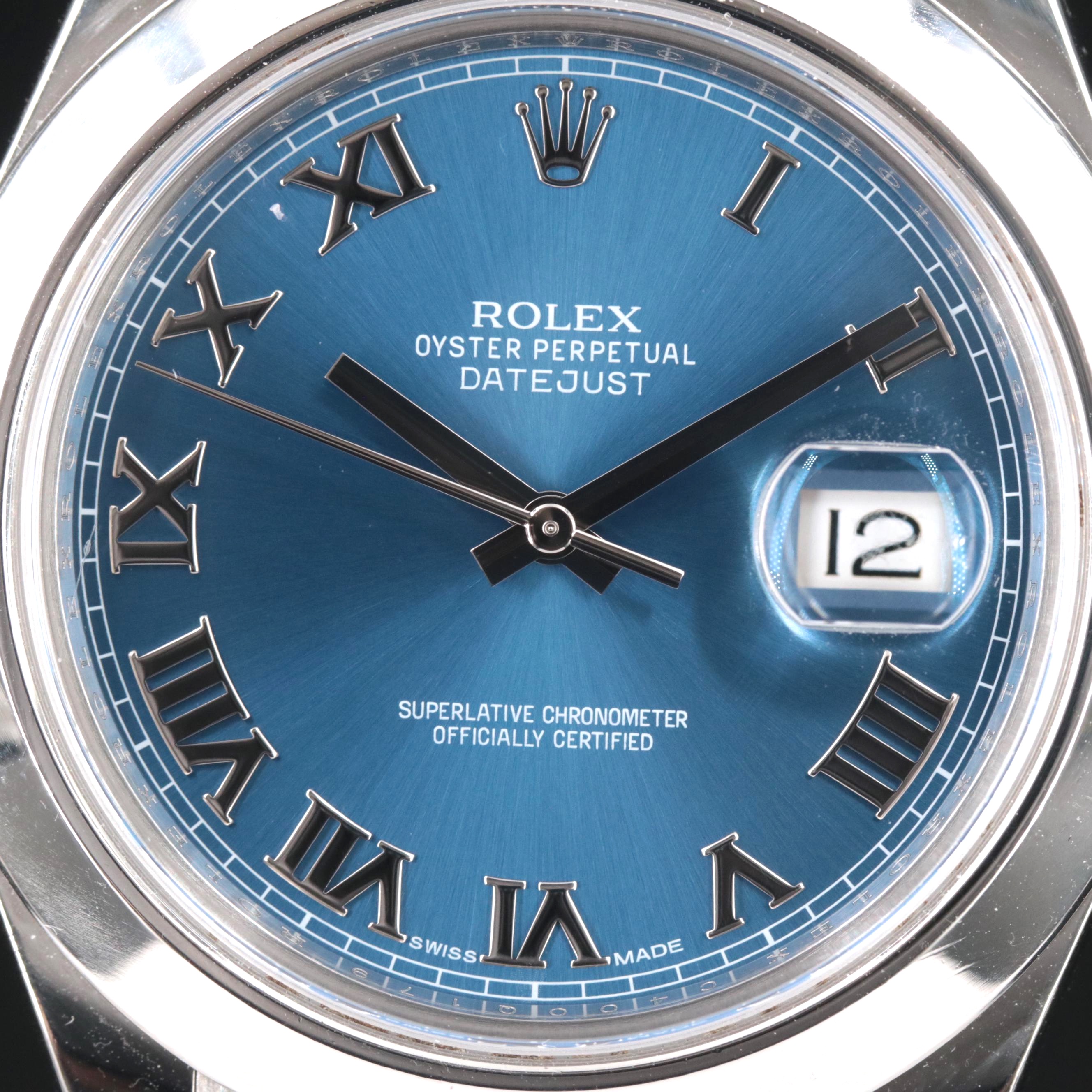 Rolex Datejust II Blue Roman Dial Watch