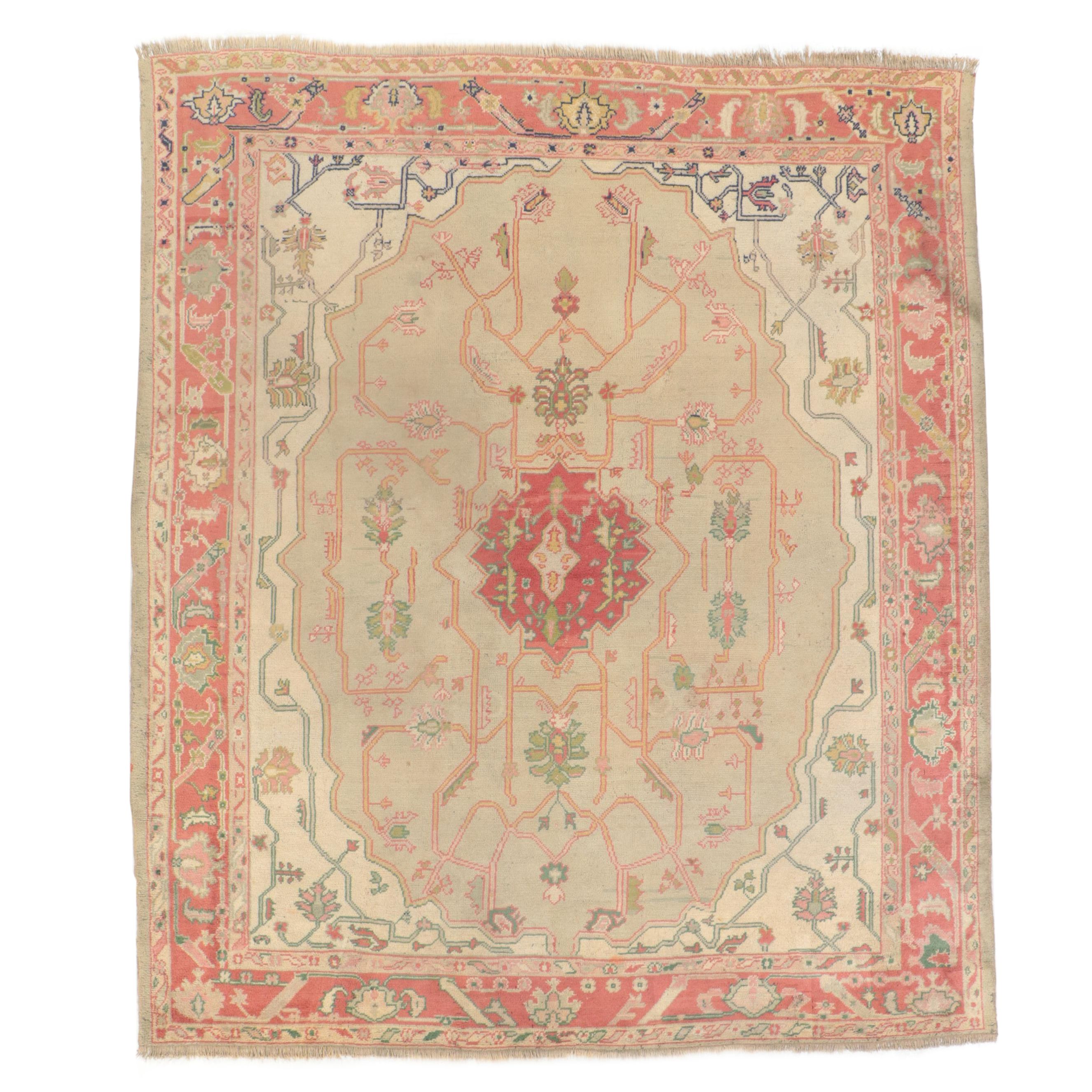 10'1 x 12'2 Hand-Knotted Turkish Oushak Room-Sized Rug