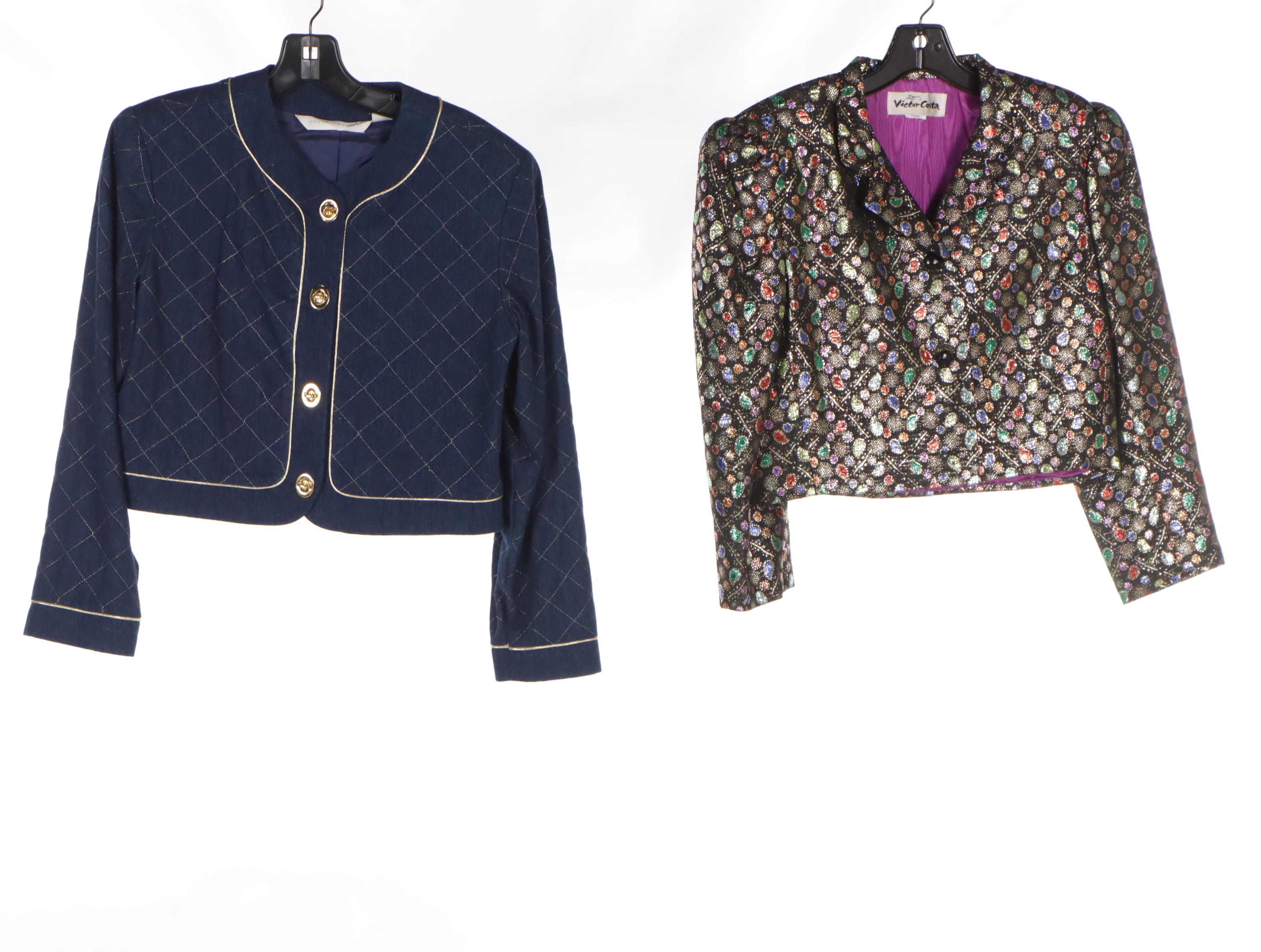 Rena Rowan Metallic Leather Jacket, Victor Costa, Bisou Bisou, and Other Jackets