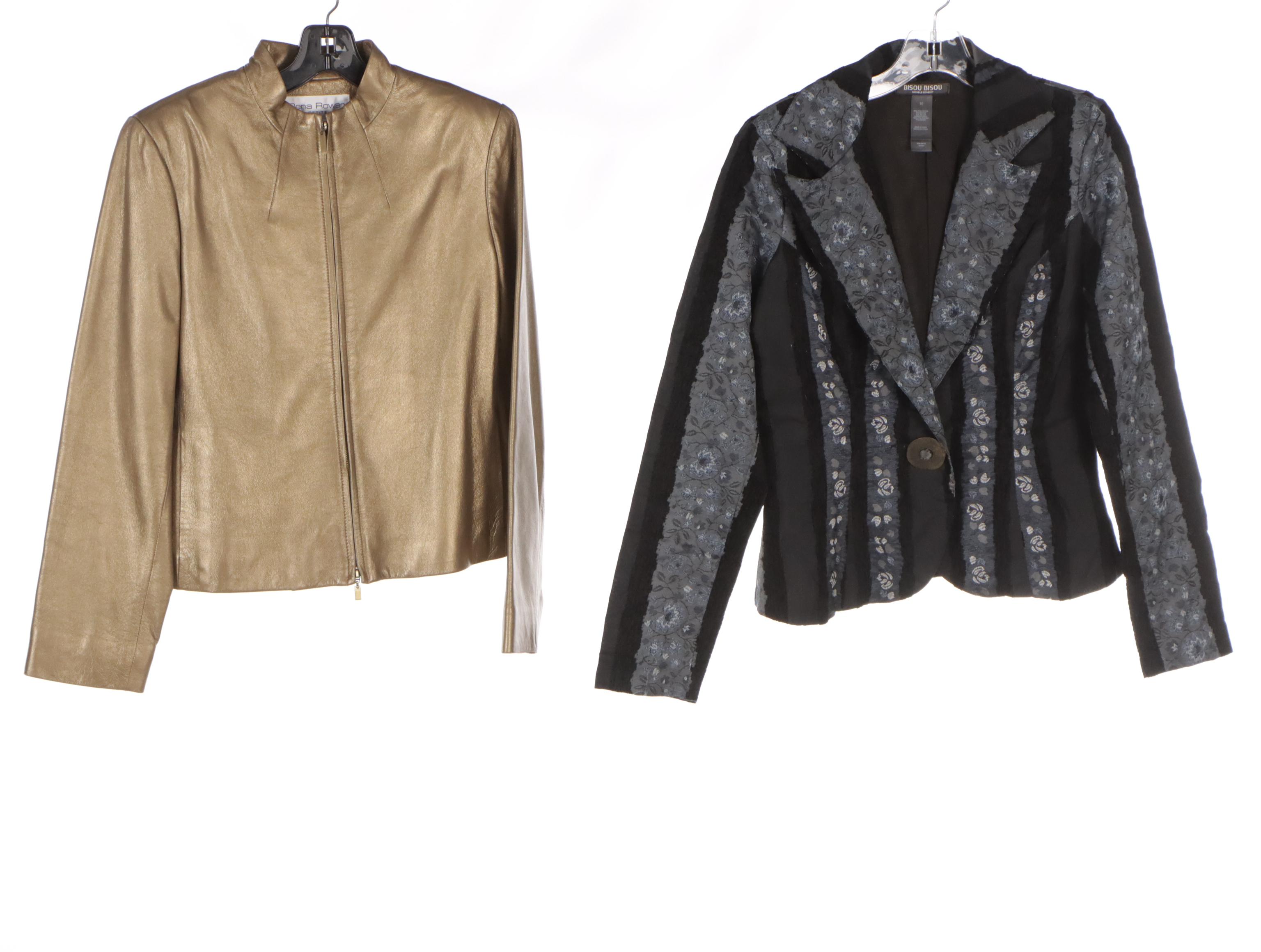 Rena Rowan Metallic Leather Jacket, Victor Costa, Bisou Bisou, and Other Jackets