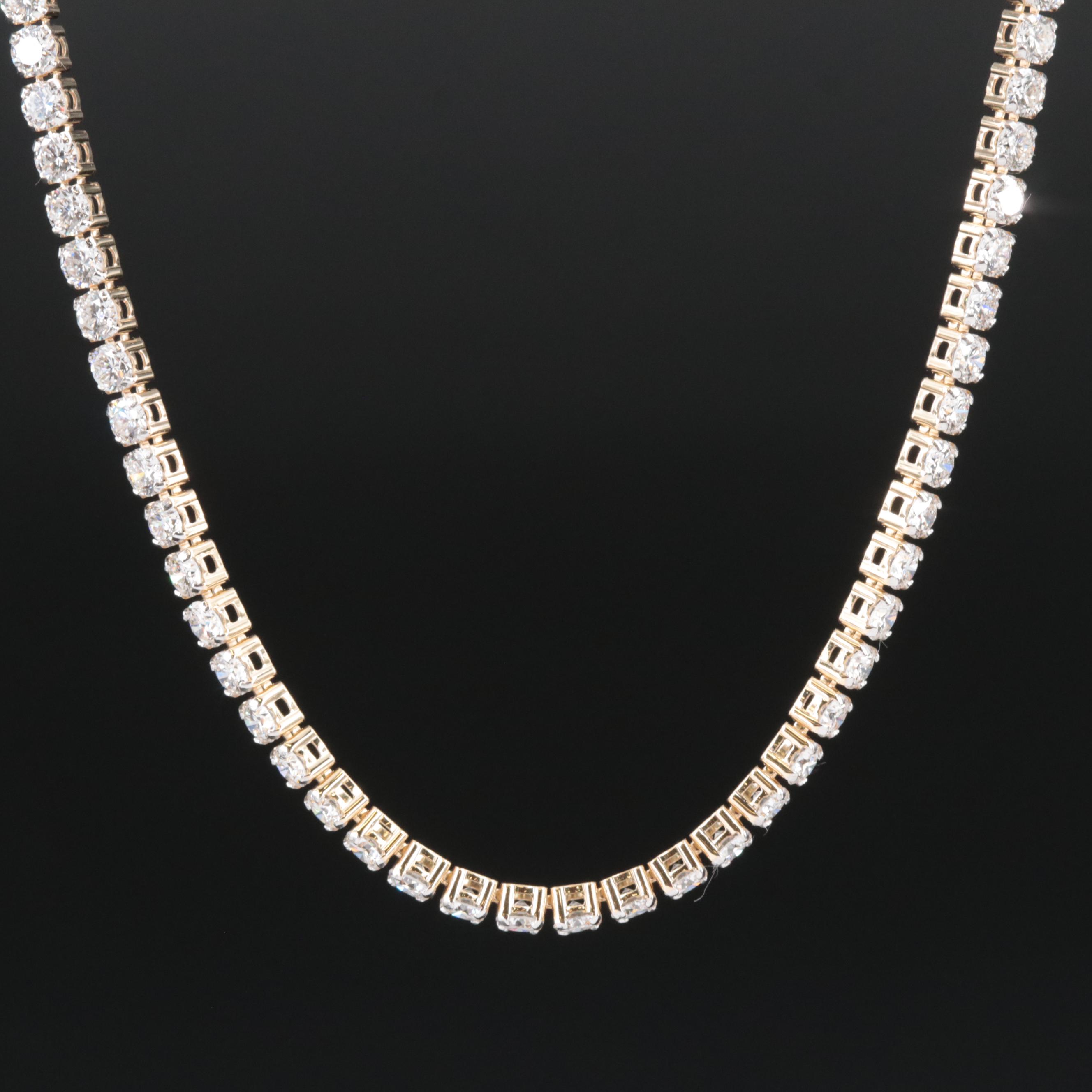 14K 11.92 CTW Lab Grown Diamond Line Necklace