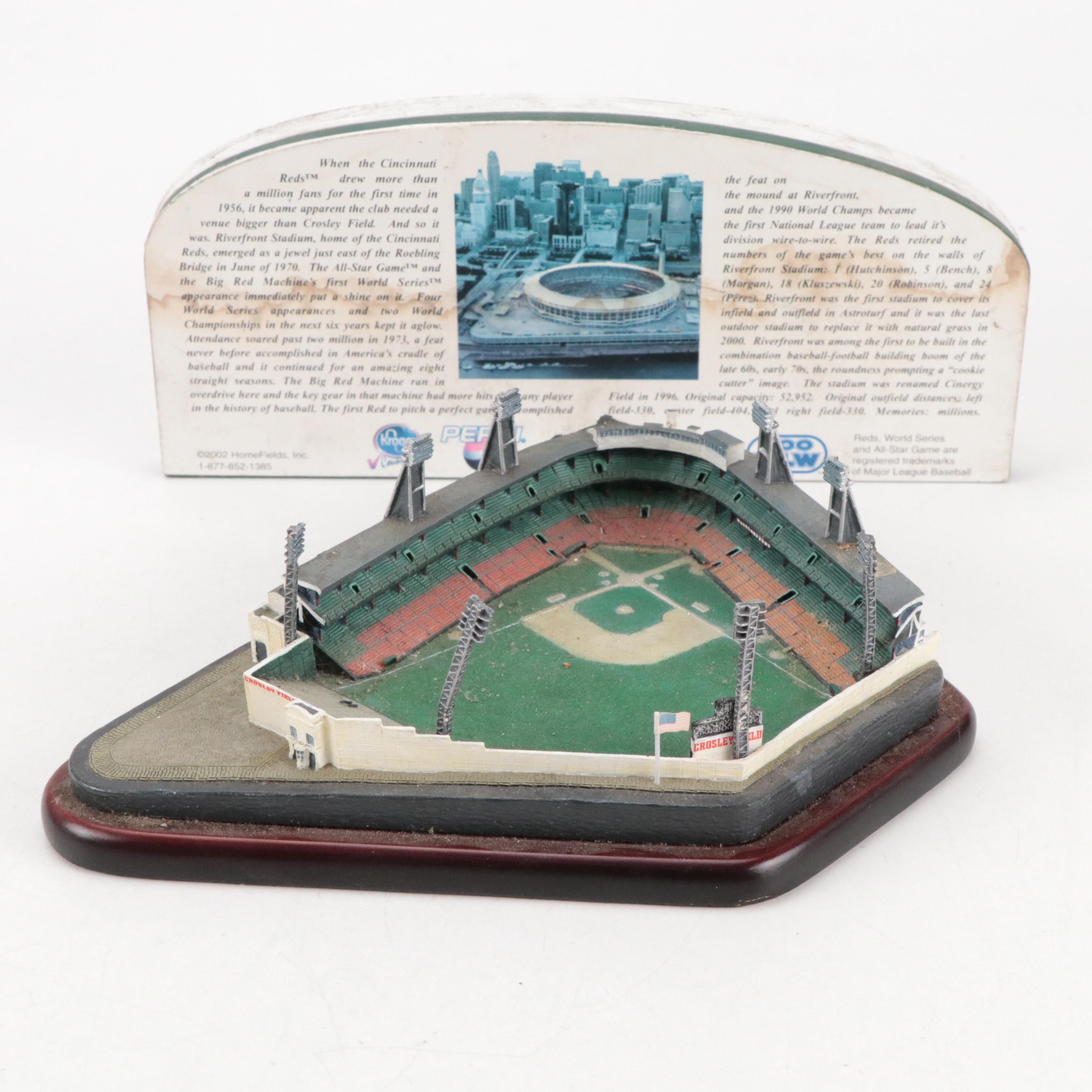 Crosley Field Replica Stadium with Cincinnati Reds Hat and More