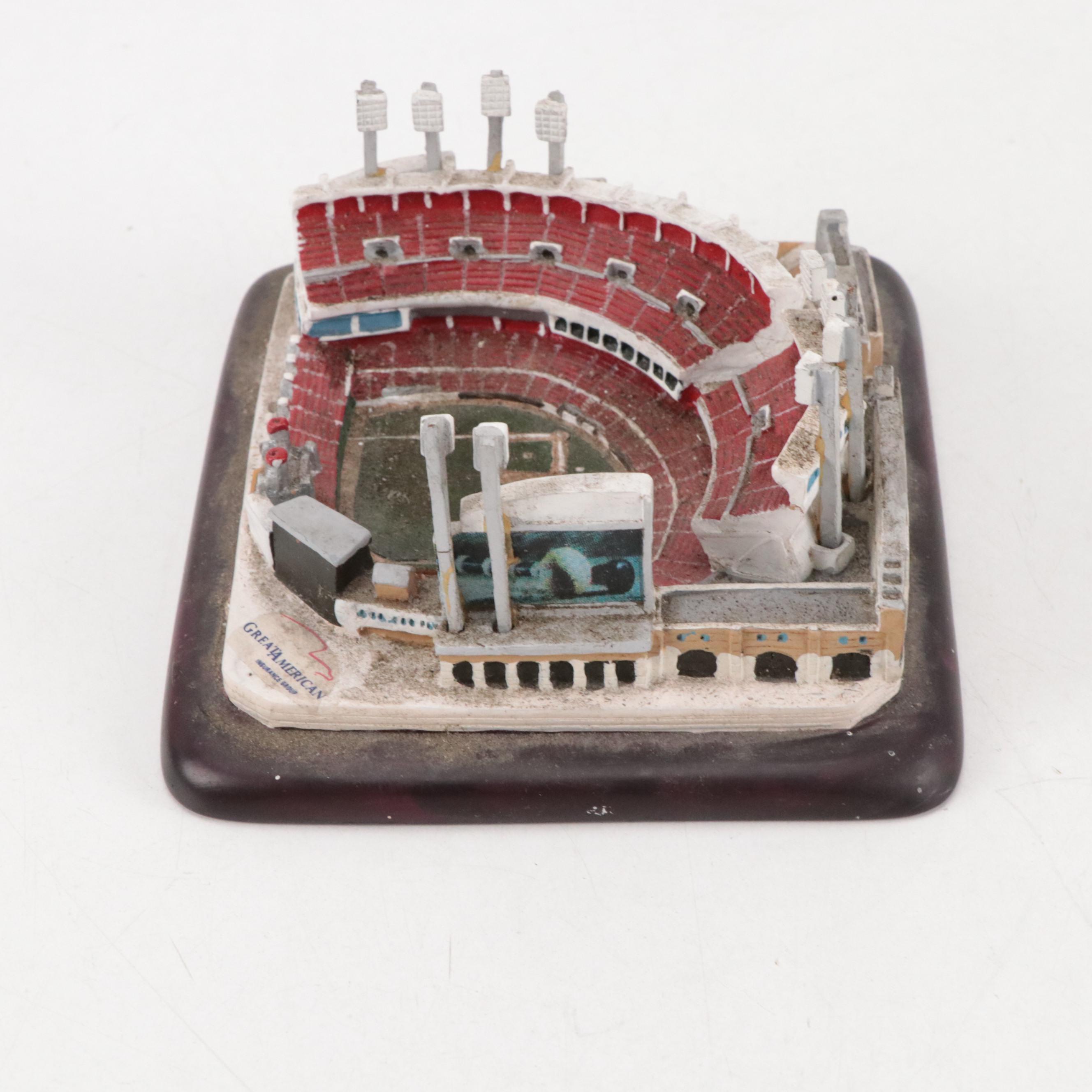 Crosley Field Replica Stadium with Cincinnati Reds Hat and More