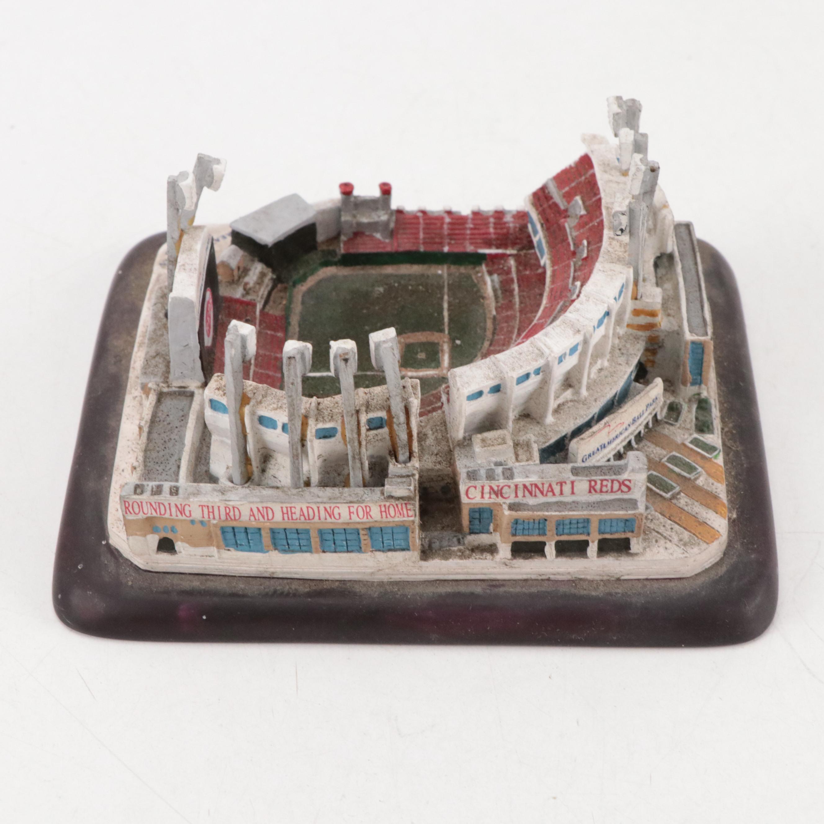 Crosley Field Replica Stadium with Cincinnati Reds Hat and More