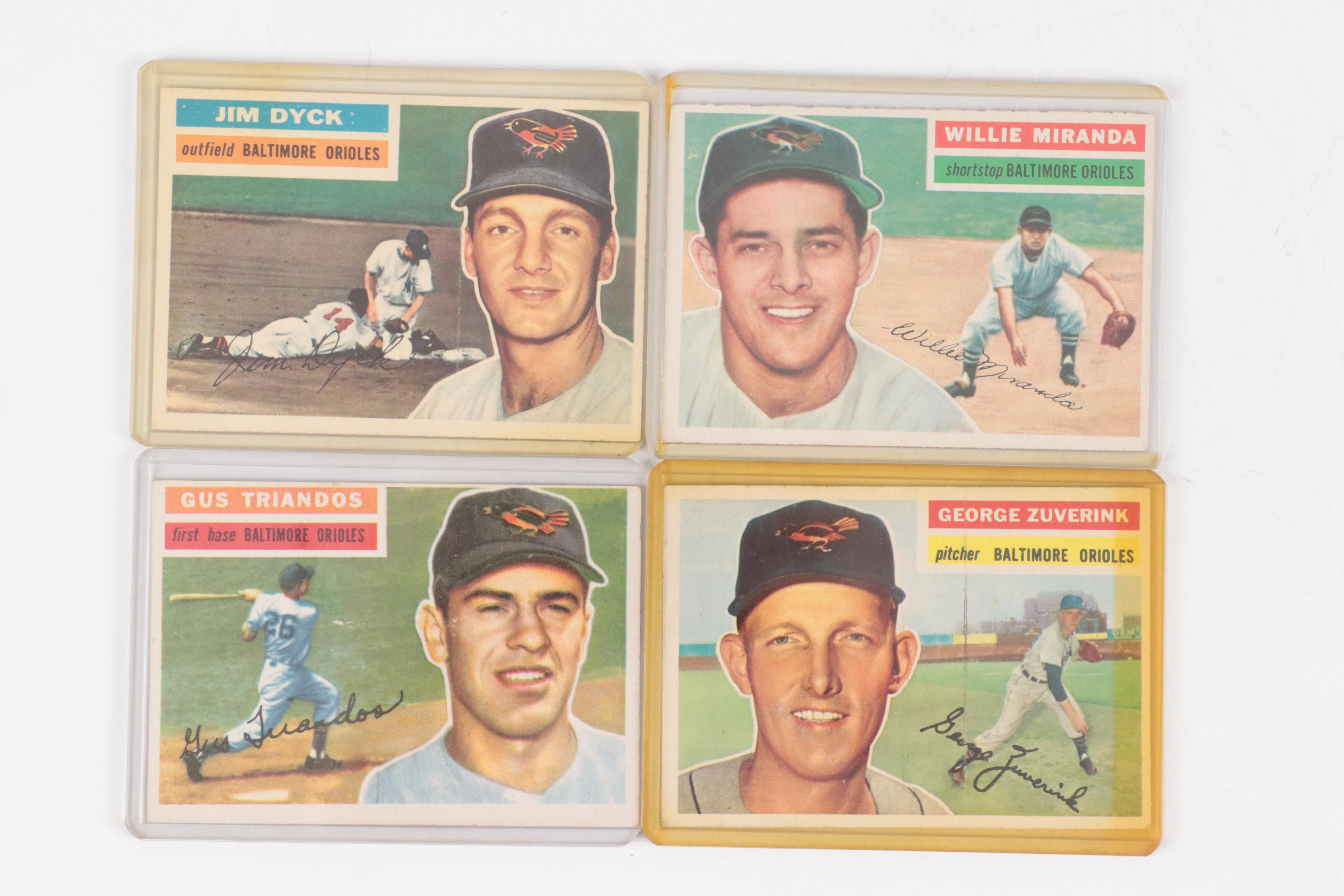 1956 Topps Baltimore Orioles Baseball Cards Featuring Jim Wilson and More