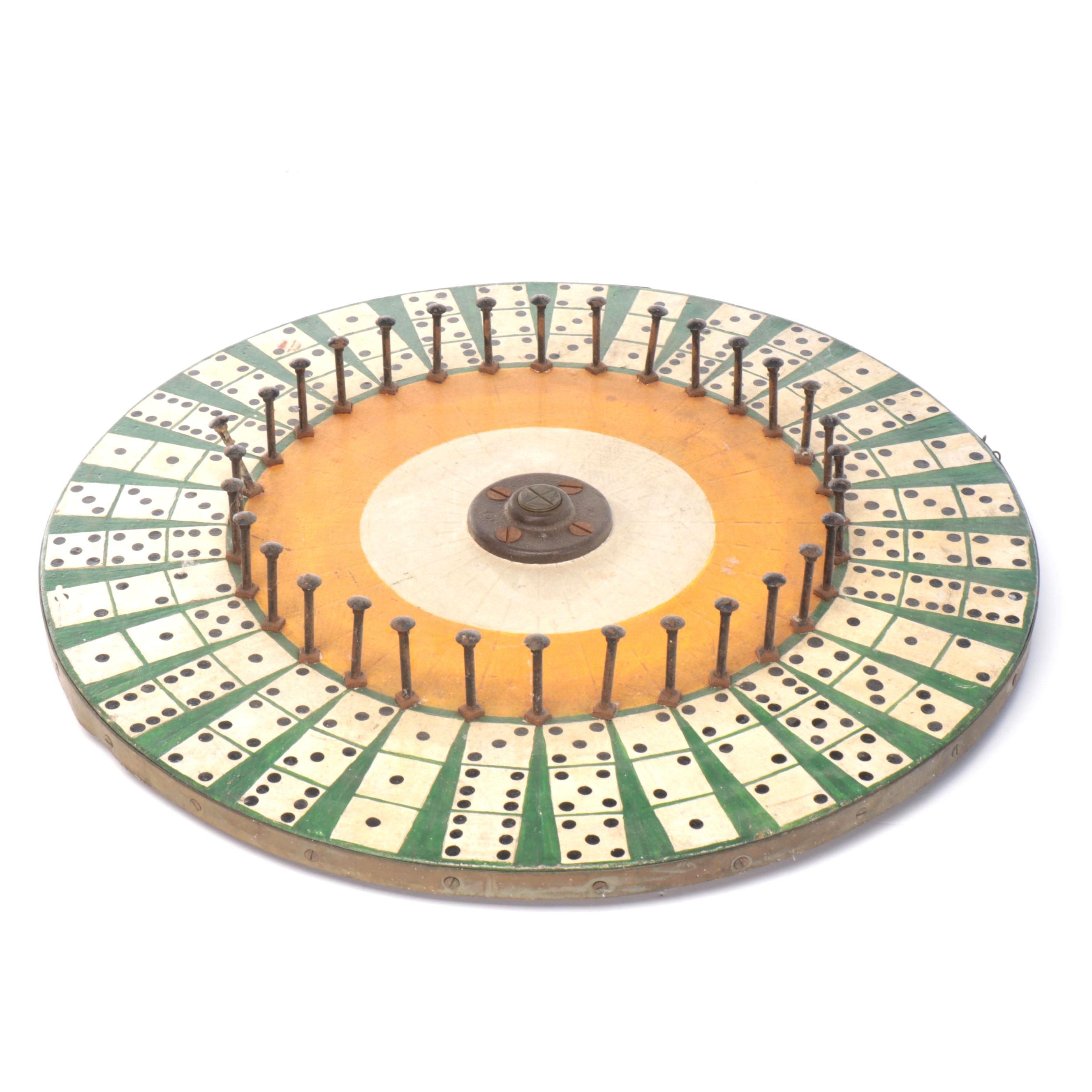 Vintage Hand-Painted Dice Gaming Wheel