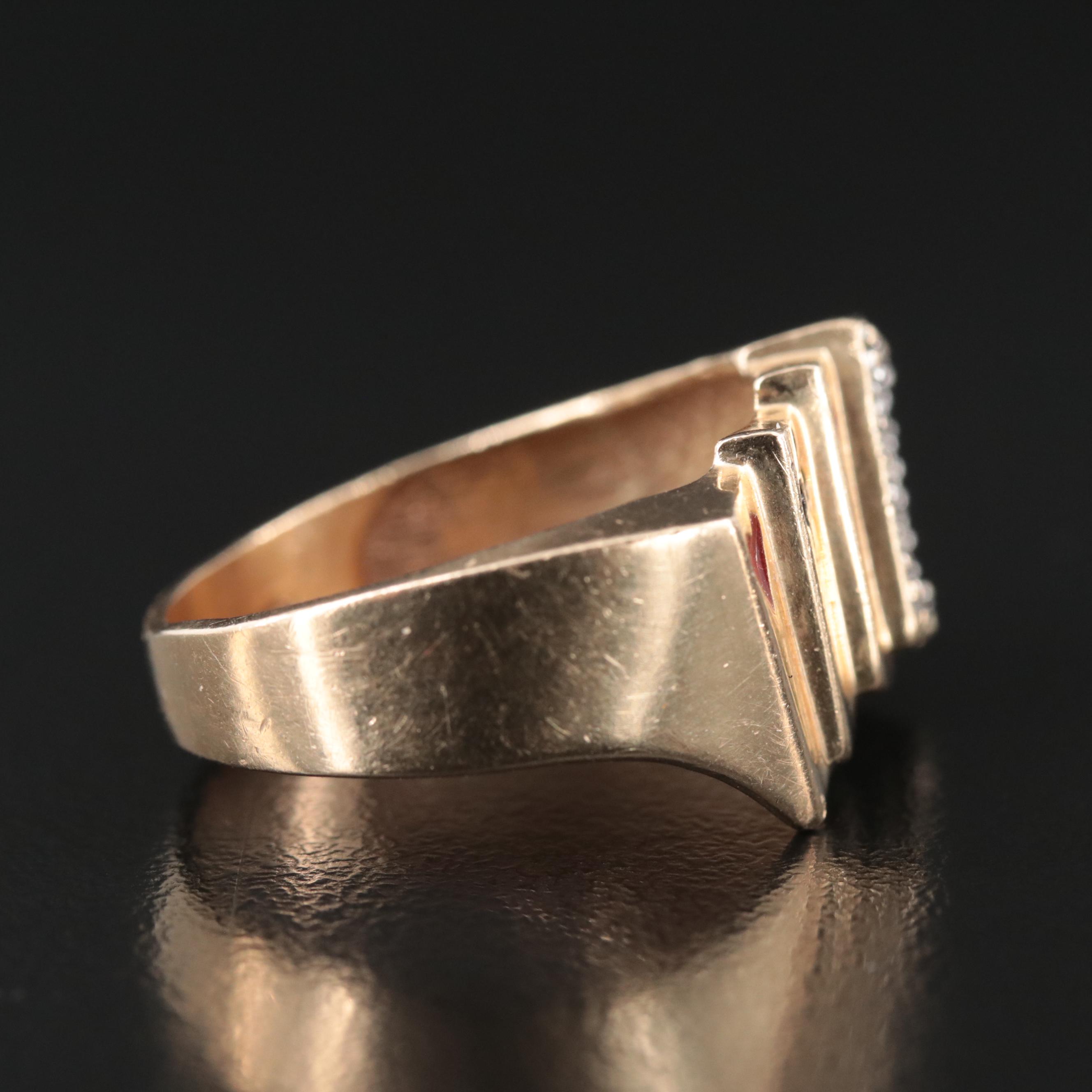 10K Diamond and Enamel Playing Card Ring