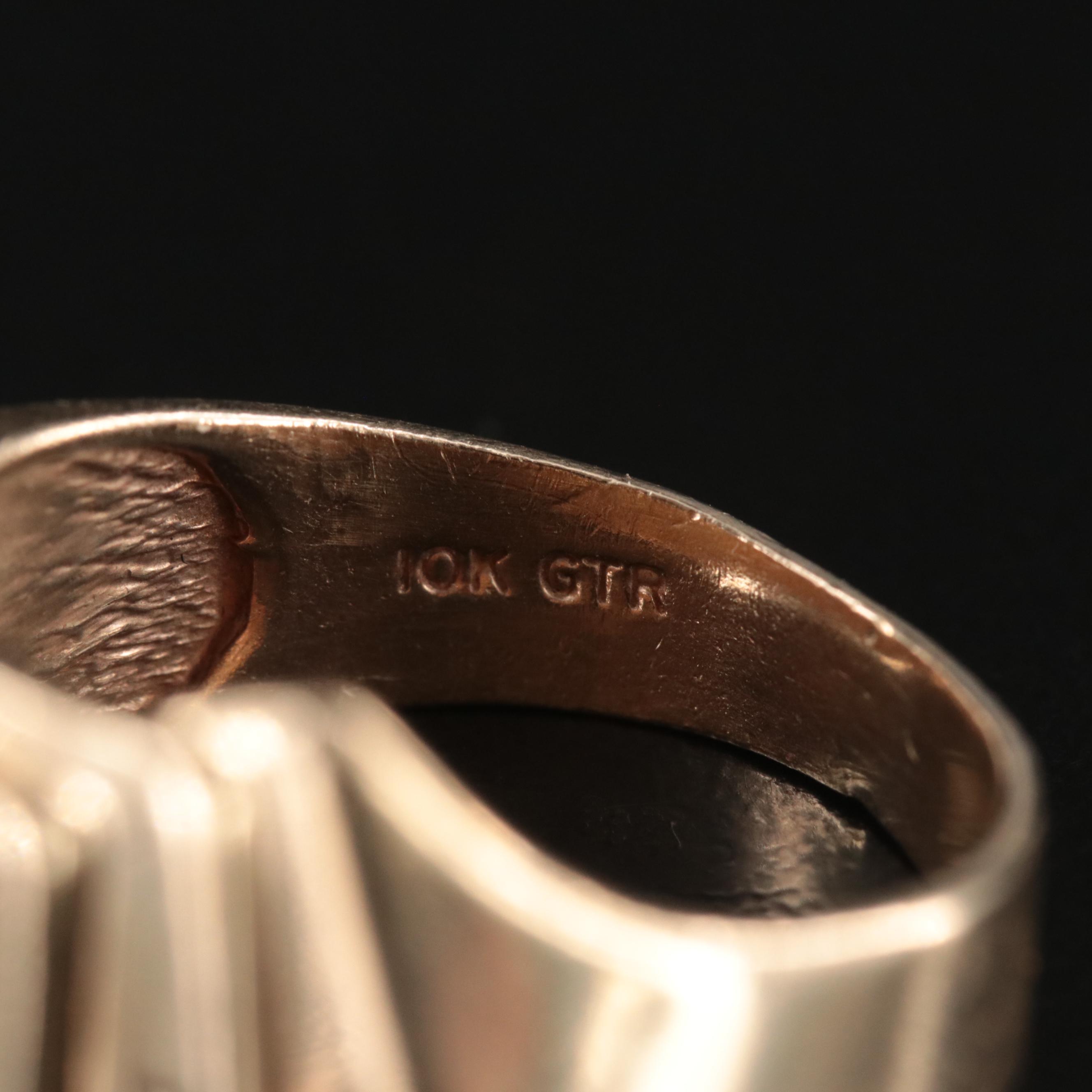 10K Diamond and Enamel Playing Card Ring