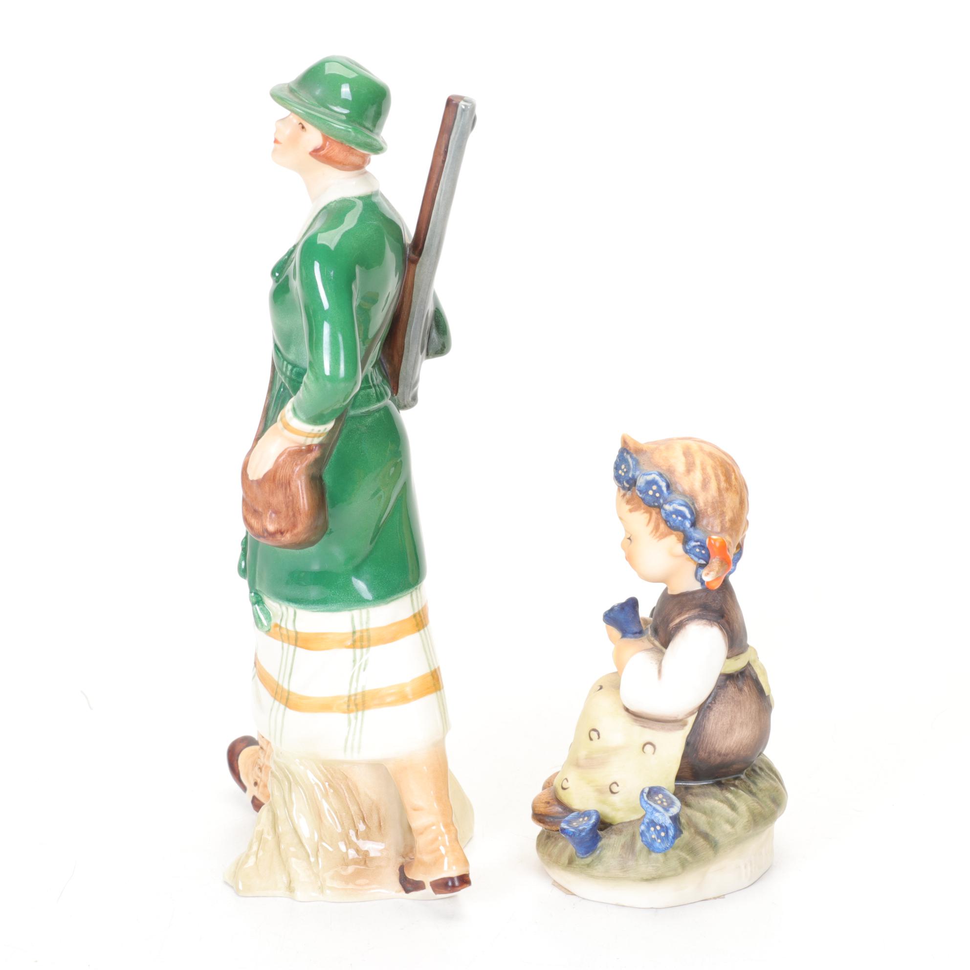 Goebel Figurine "To the Hunt, 1913" and Three More Figurines