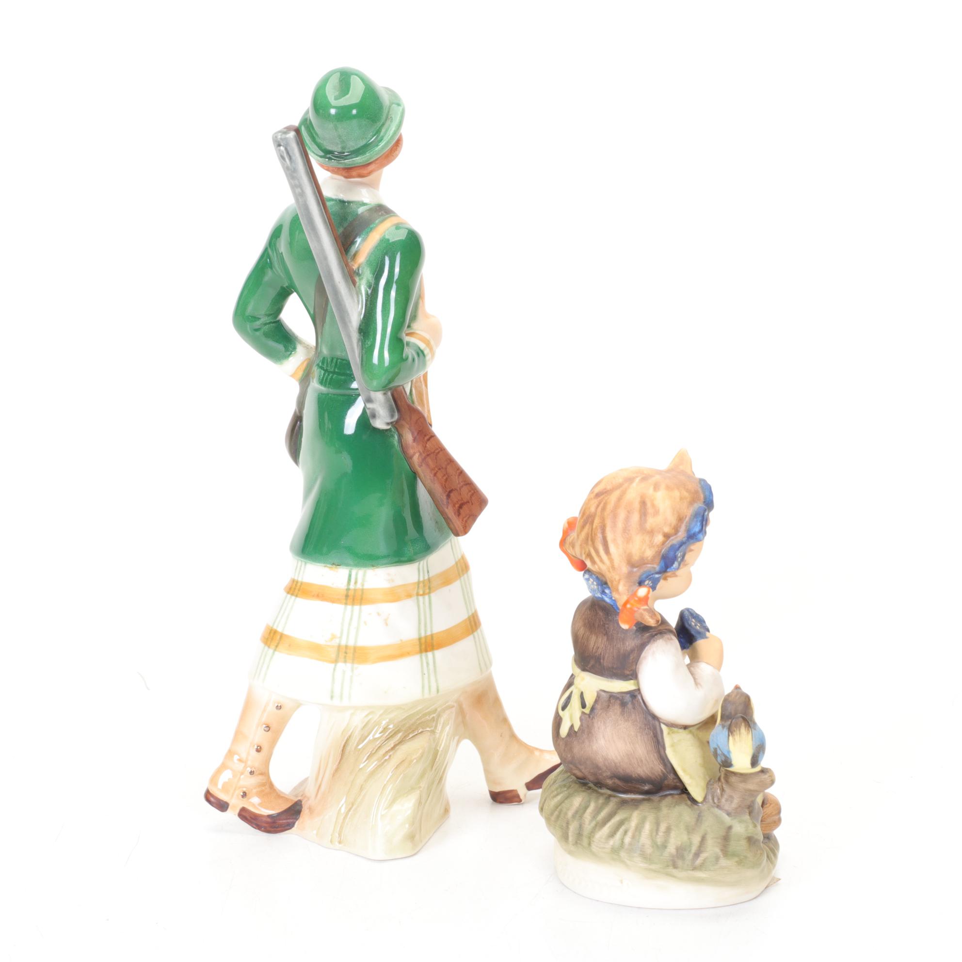 Goebel Figurine "To the Hunt, 1913" and Three More Figurines