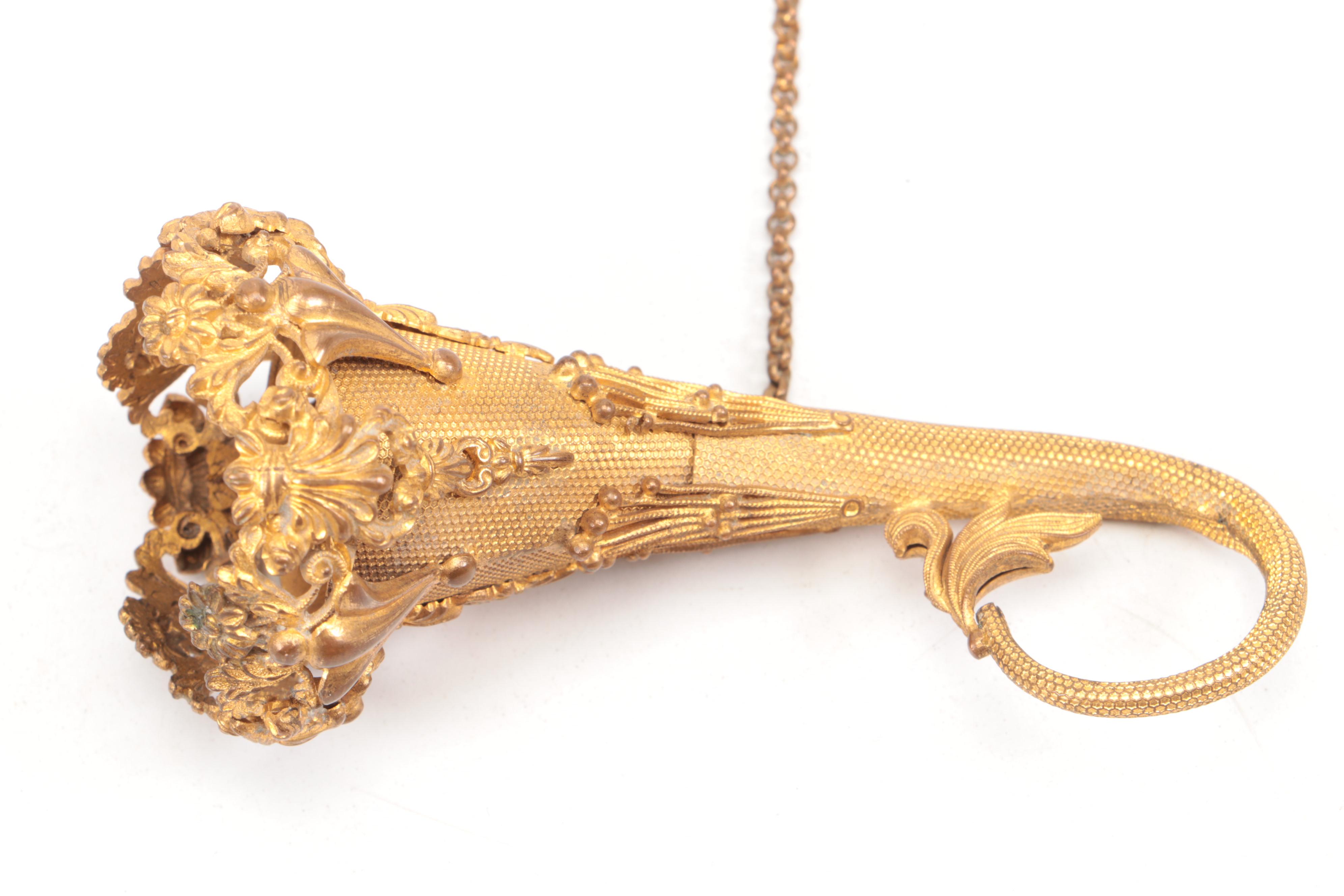 Victorian Gilt Metal Tussie-Mussie Flower Holder