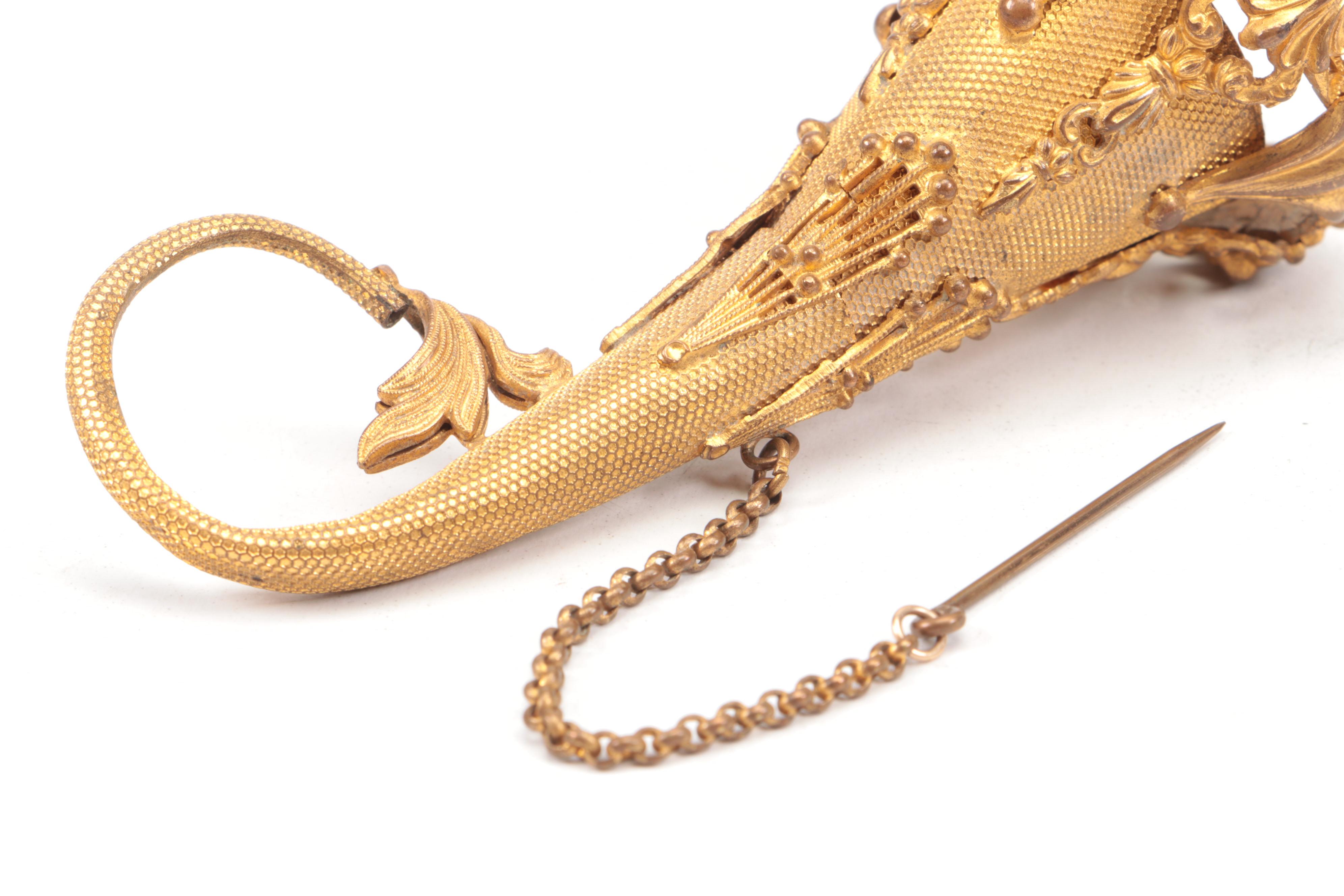 Victorian Gilt Metal Tussie-Mussie Flower Holder