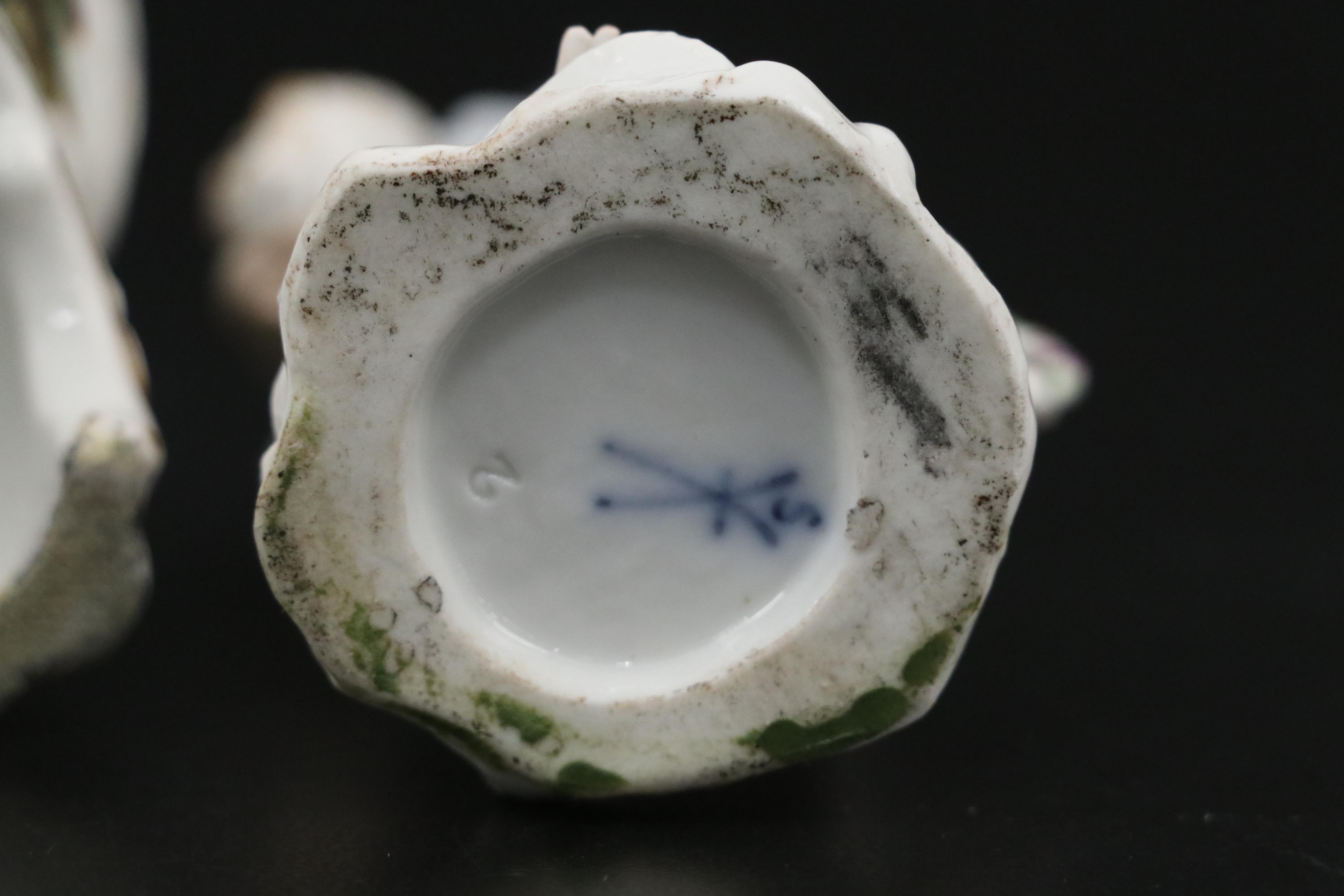 German KPM Porcelain Cherub Double Salt Cellar and Porcelain Angel Figurine