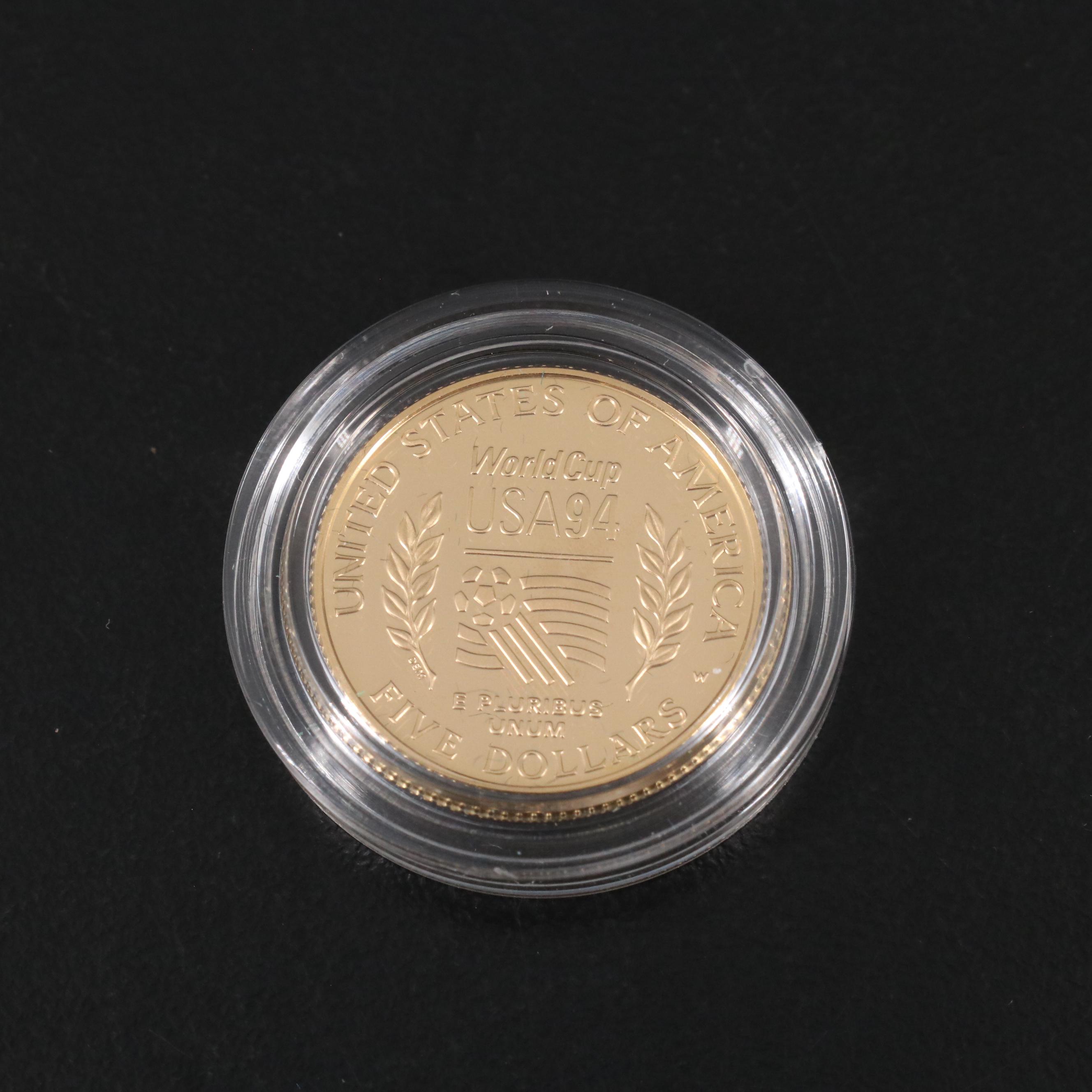 1994 Three Piece World Cup Proof Set with a Five Dollar Gold Coin