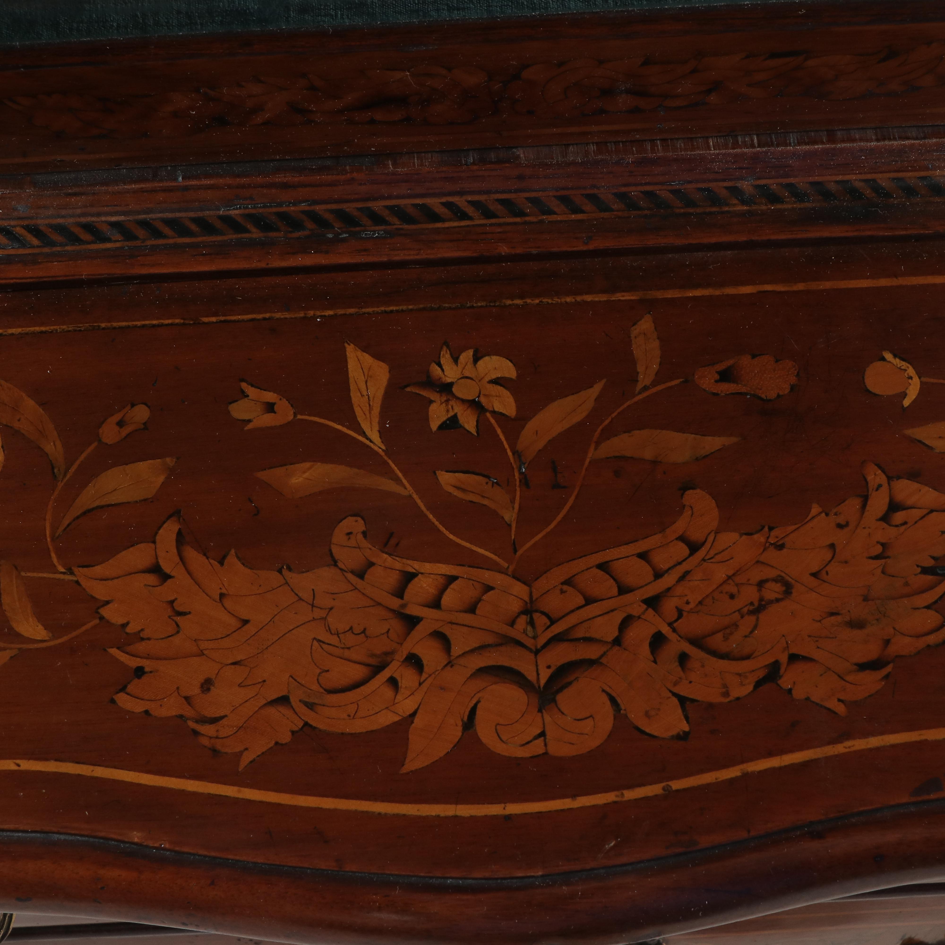 Dutch Baroque Style Walnut and Marquetry Vitrine, Late 19th Century
