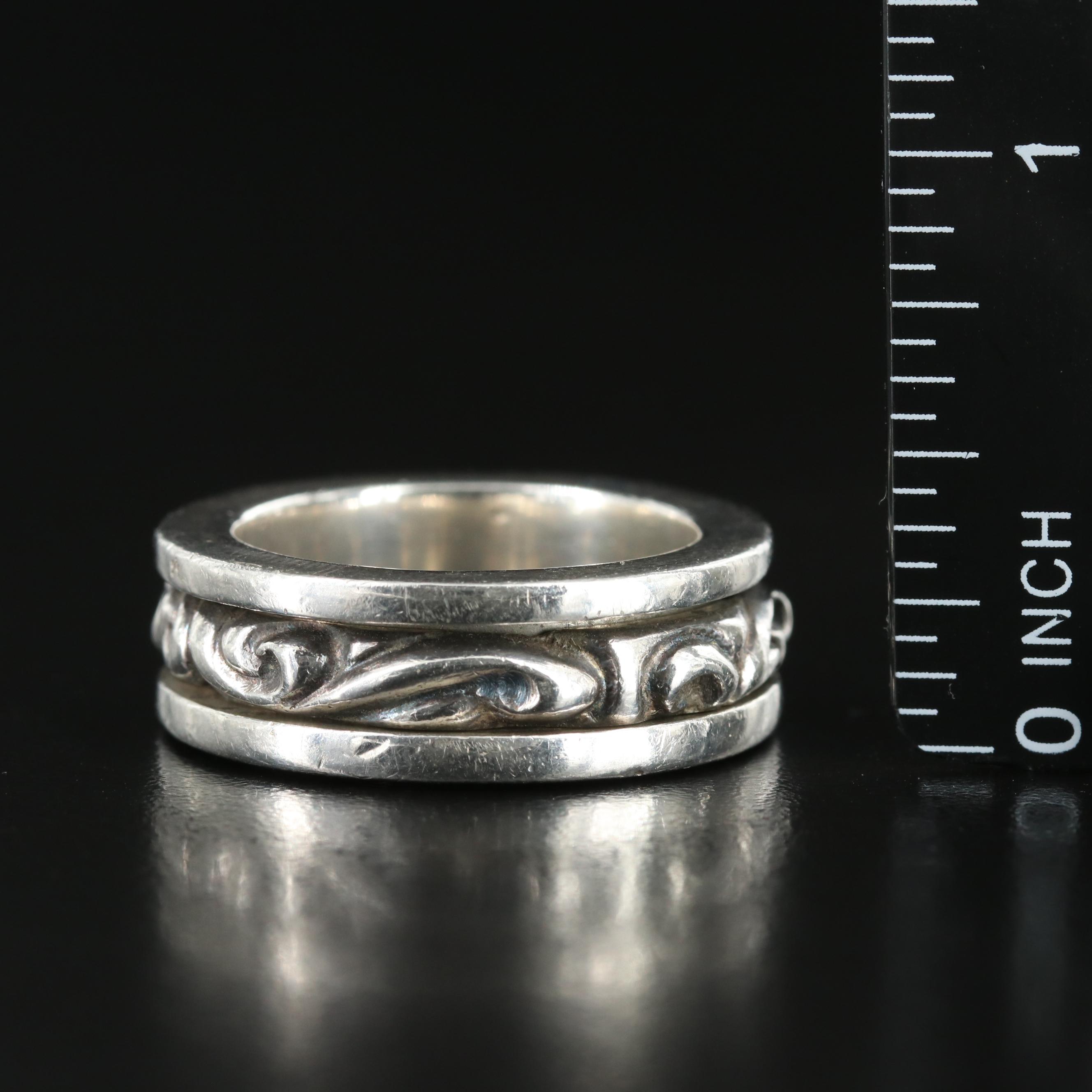 Chrome Hearts Sterling Spinner Scroll Ring
