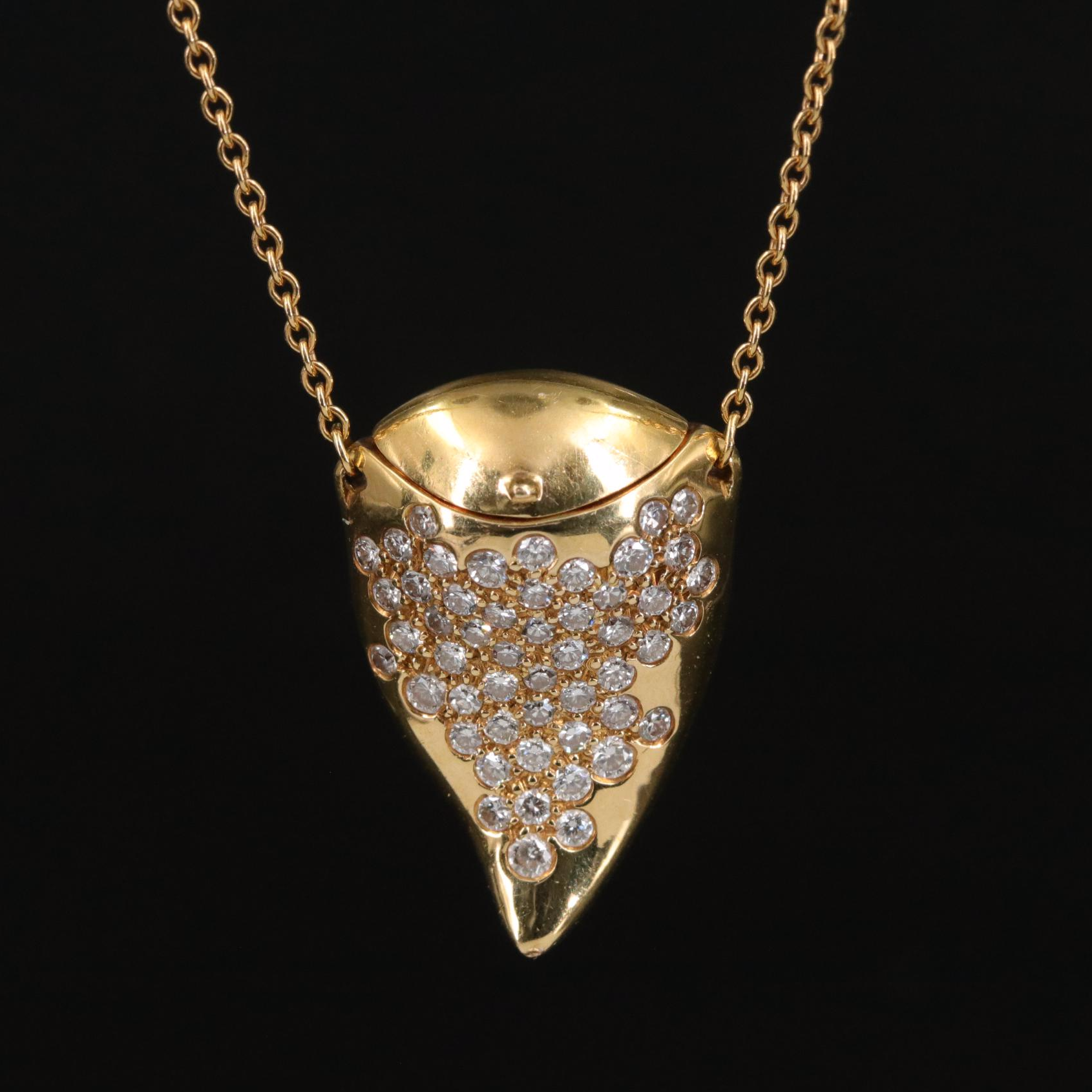 Elsa Peretti for Tiffany & Co. 18K 0.50 CTW Diamond Shark Tooth Bottle Necklace