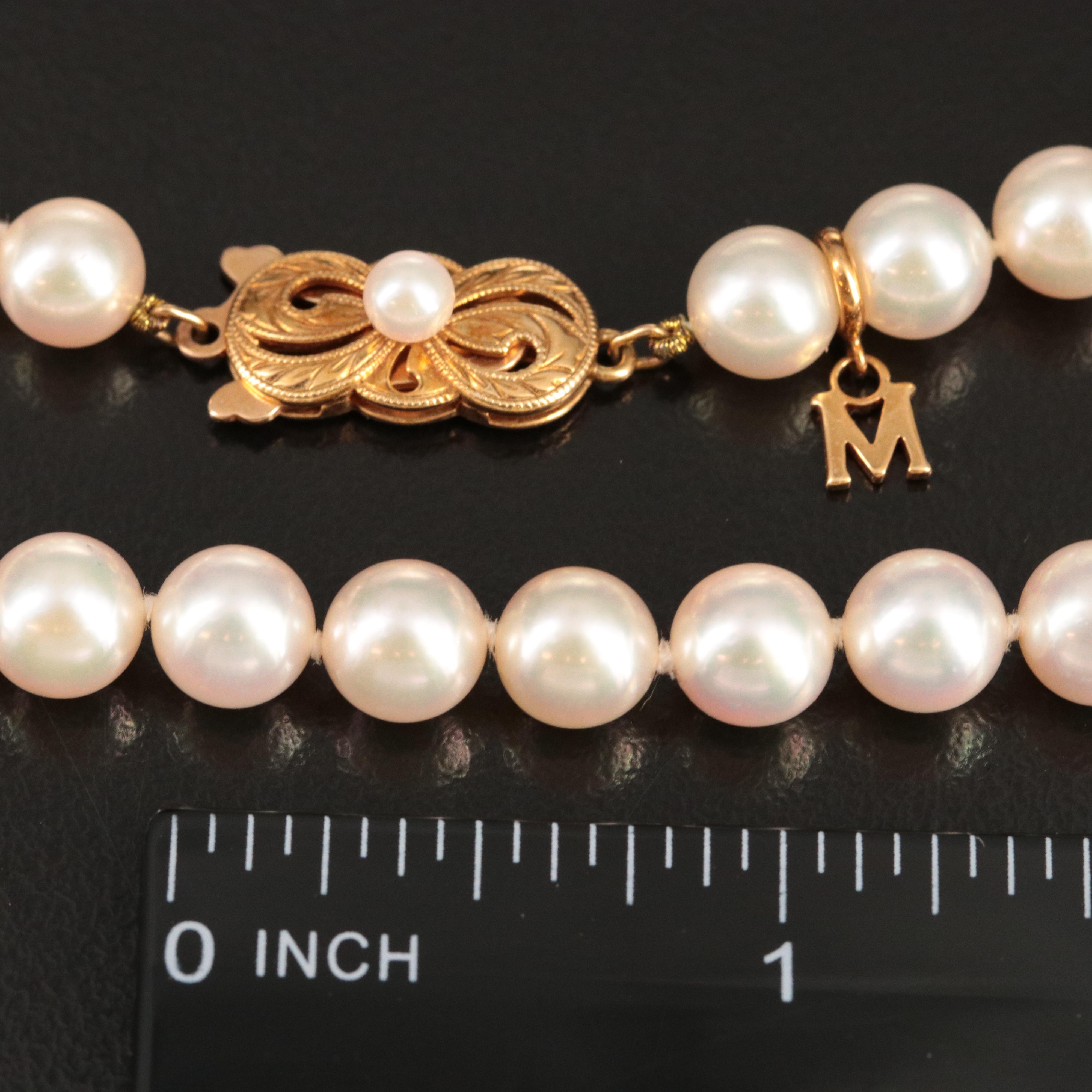 Mikimoto Pearl Necklace with 18K Clasp