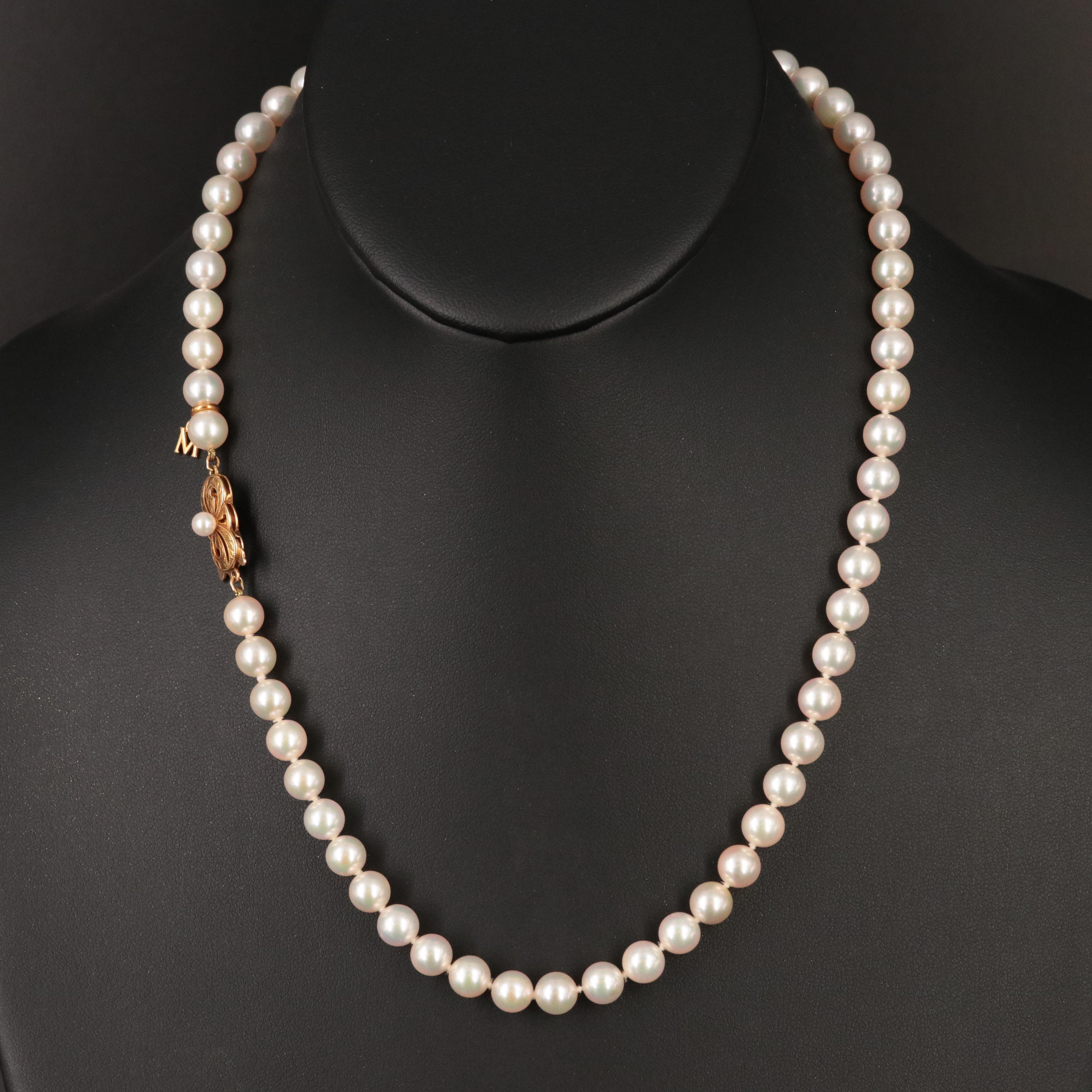 Mikimoto Pearl Necklace with 18K Clasp