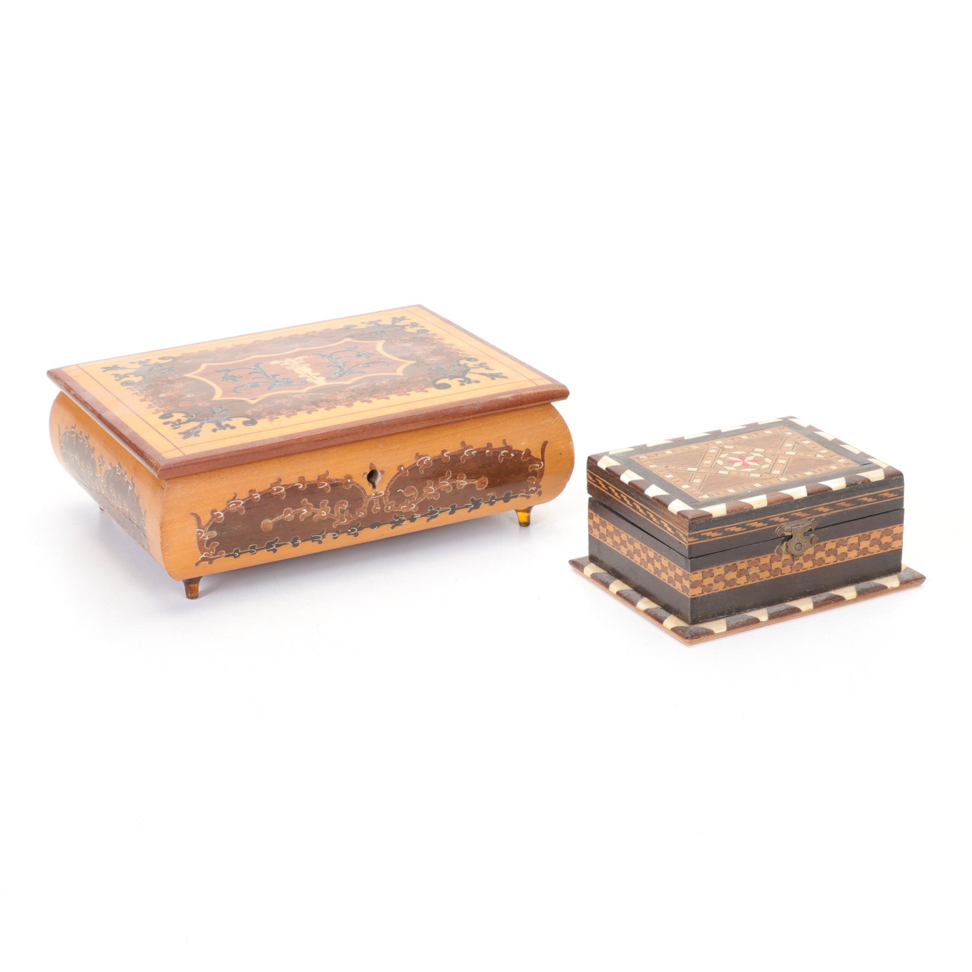 Mapsa Inlaid Music Jewelry Box with Inlaid Box