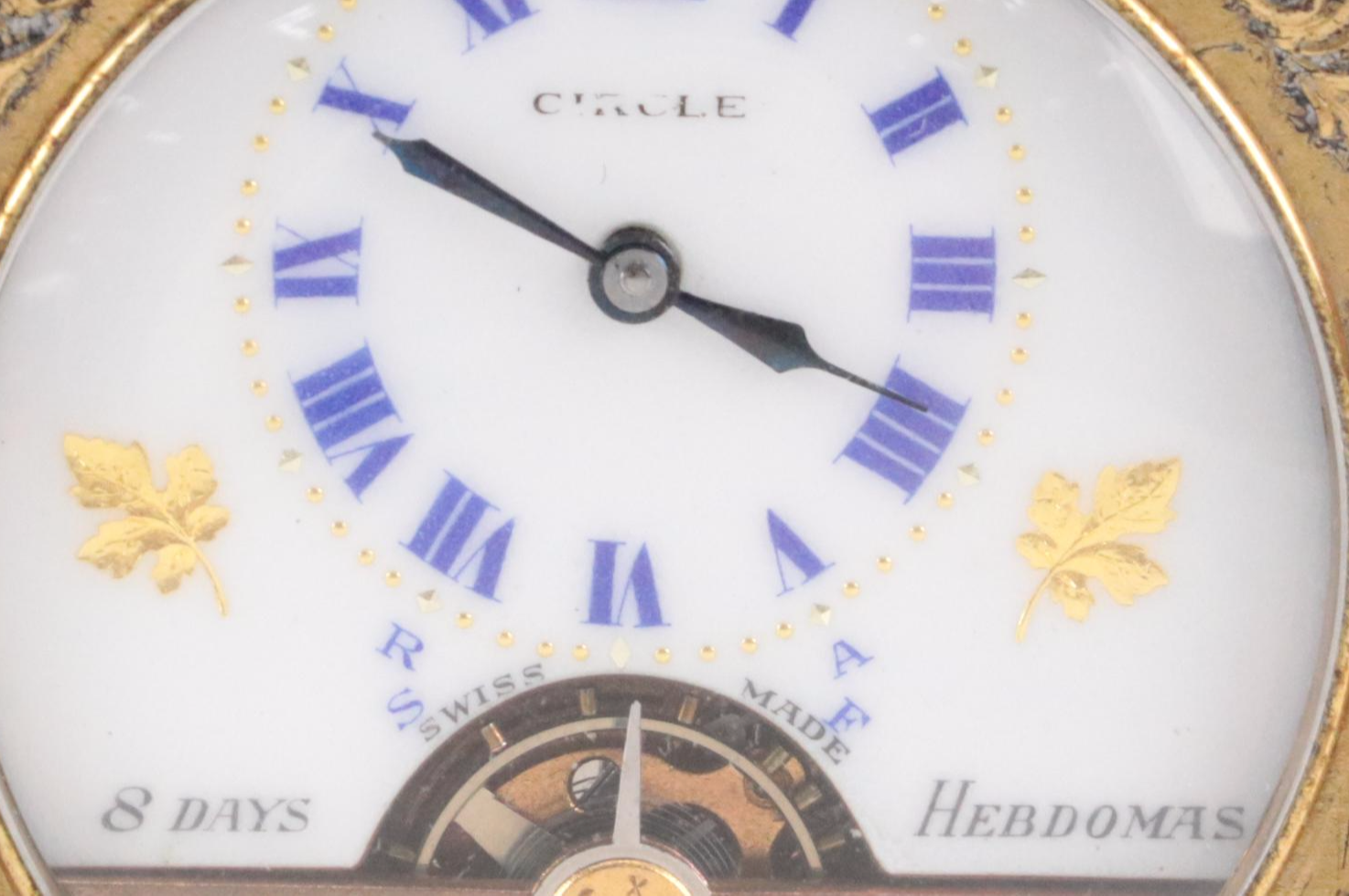 Circle Watch Company "Hebdomas" 8 Day Miniature Carriage Clock, c. 1900