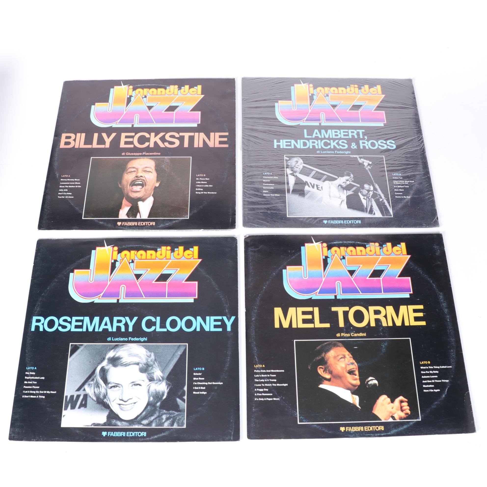 Jazz Vinyl Record Collection With Italian Label Retrospectives of Jazz Greats